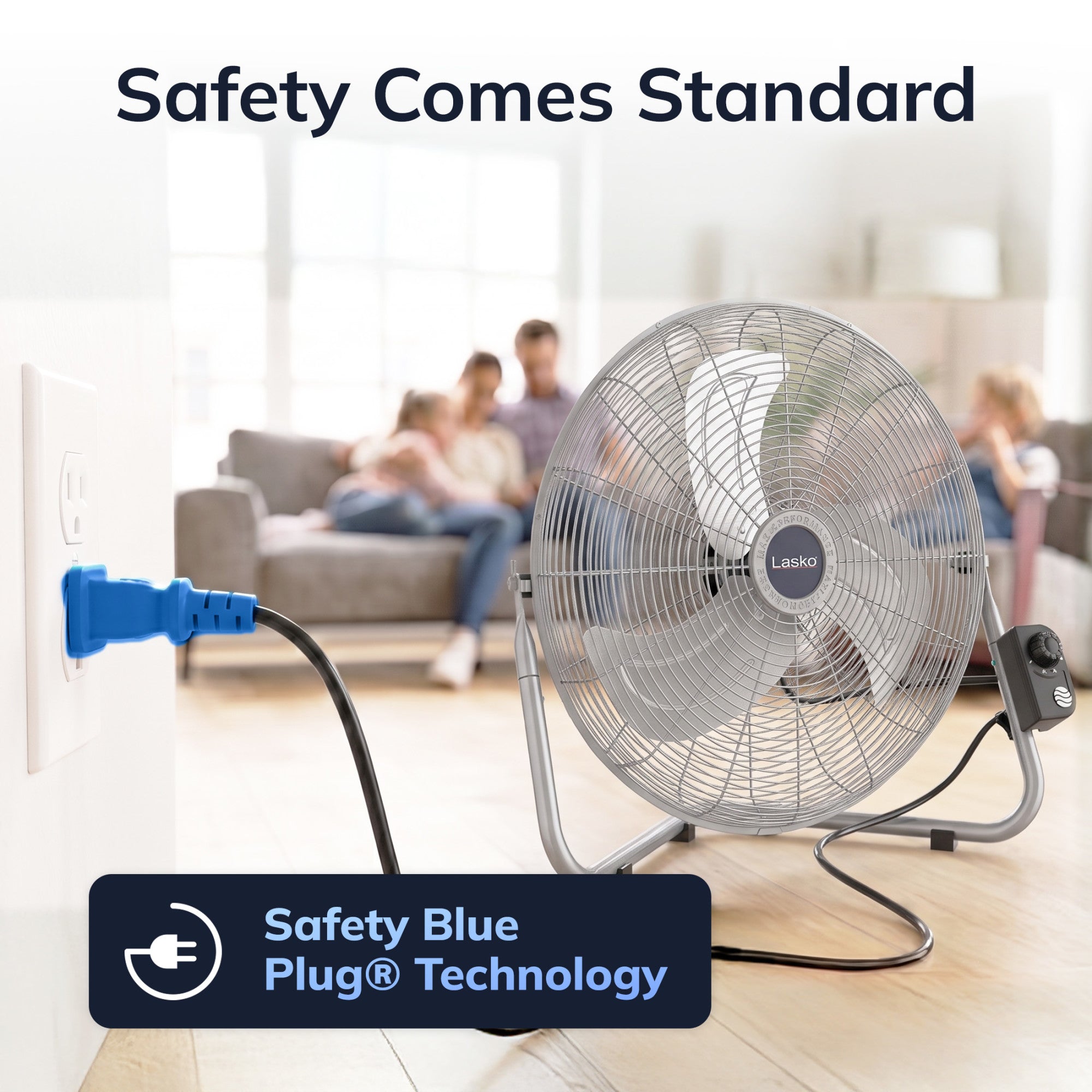 Lasko 20 High Velocity Floor Fan: Wall Mount. 3-Speed. Pivoting. Silver - Image 5