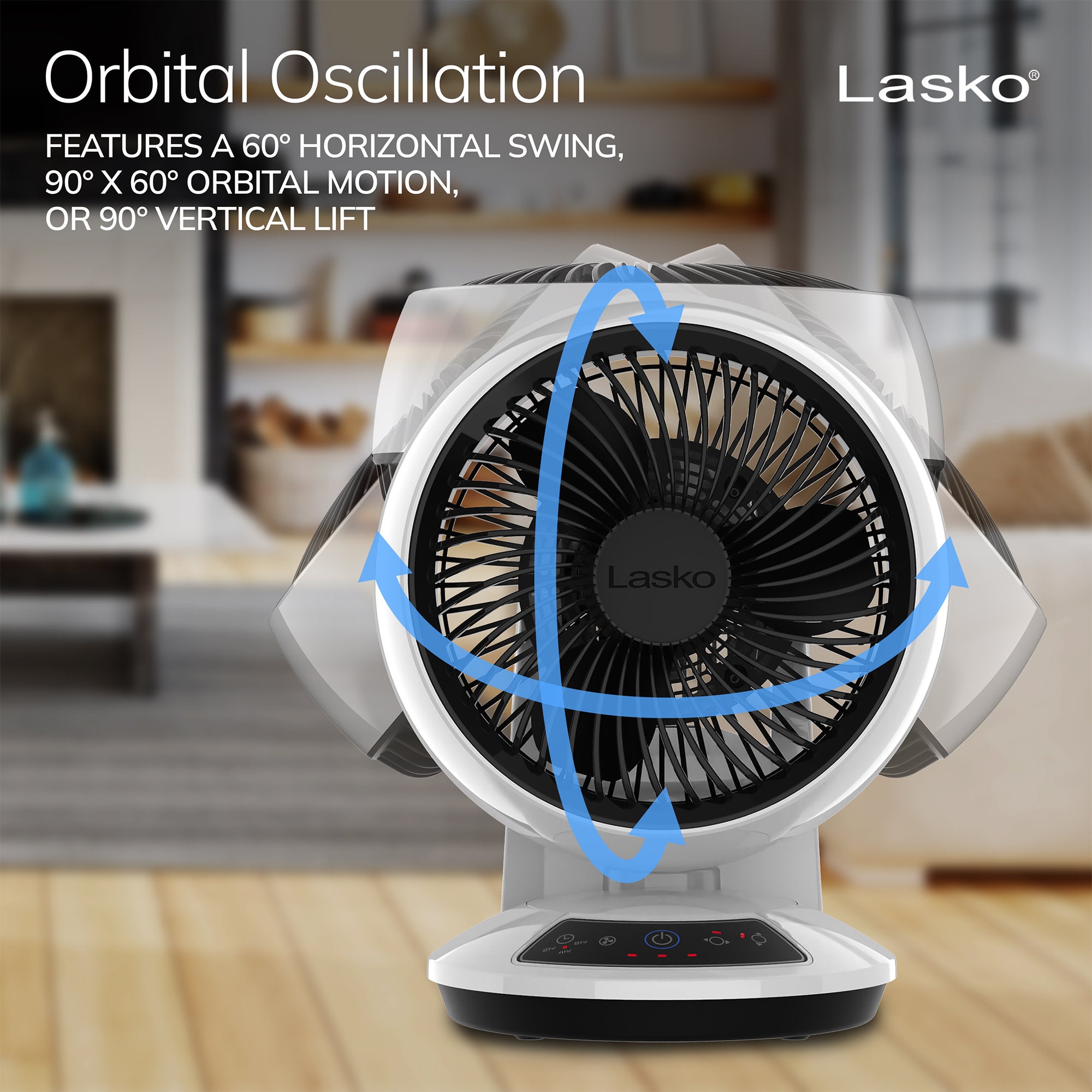 Lasko Whirlwind 7 Table Fan: Dual Oscillation. 3-Speed. Remote. White - Image 3