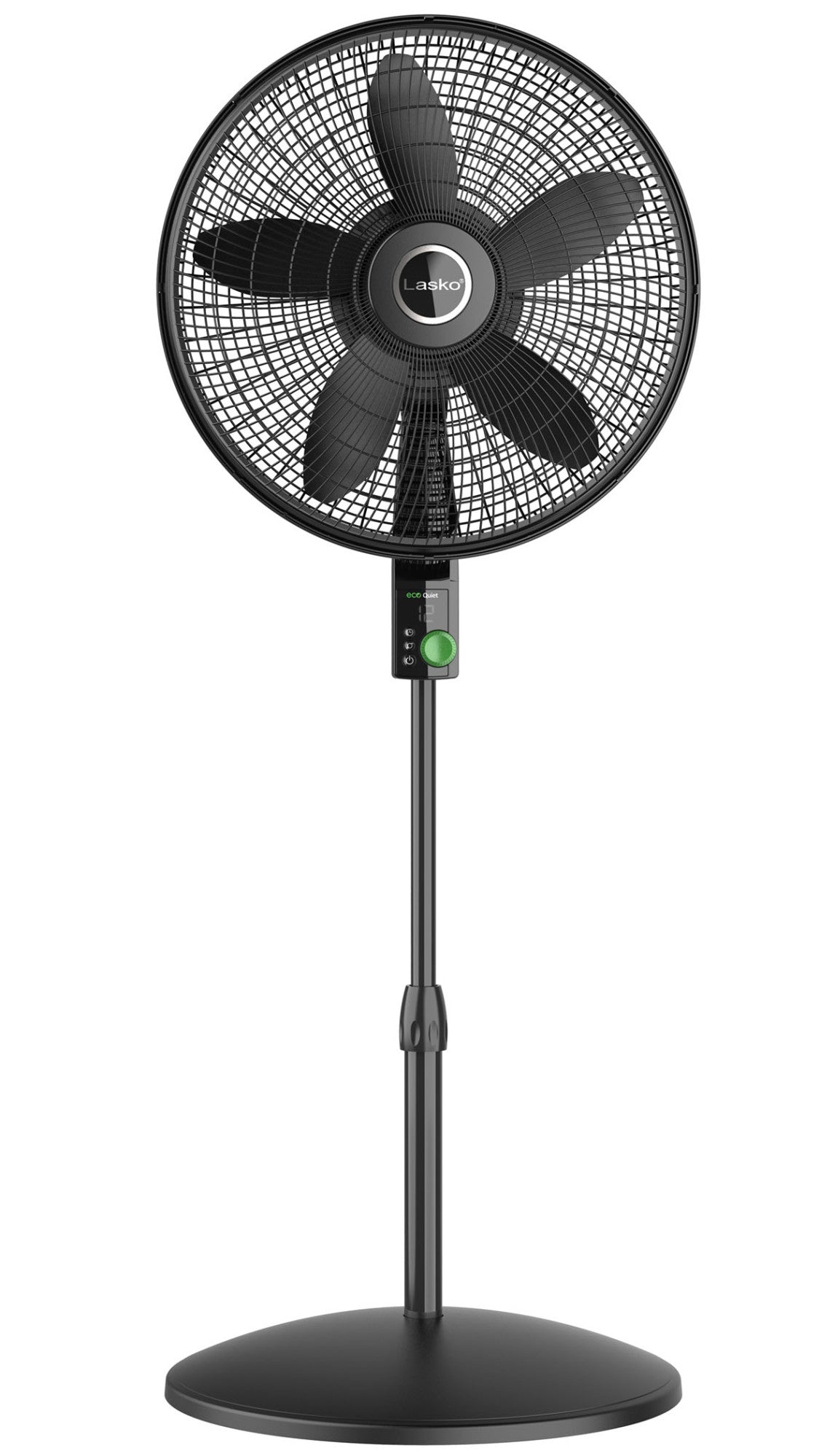 Lasko EcoQuiet 18 DC Pedestal Fan: Oscillating. 12-Speed. Remote. Black - Image 7