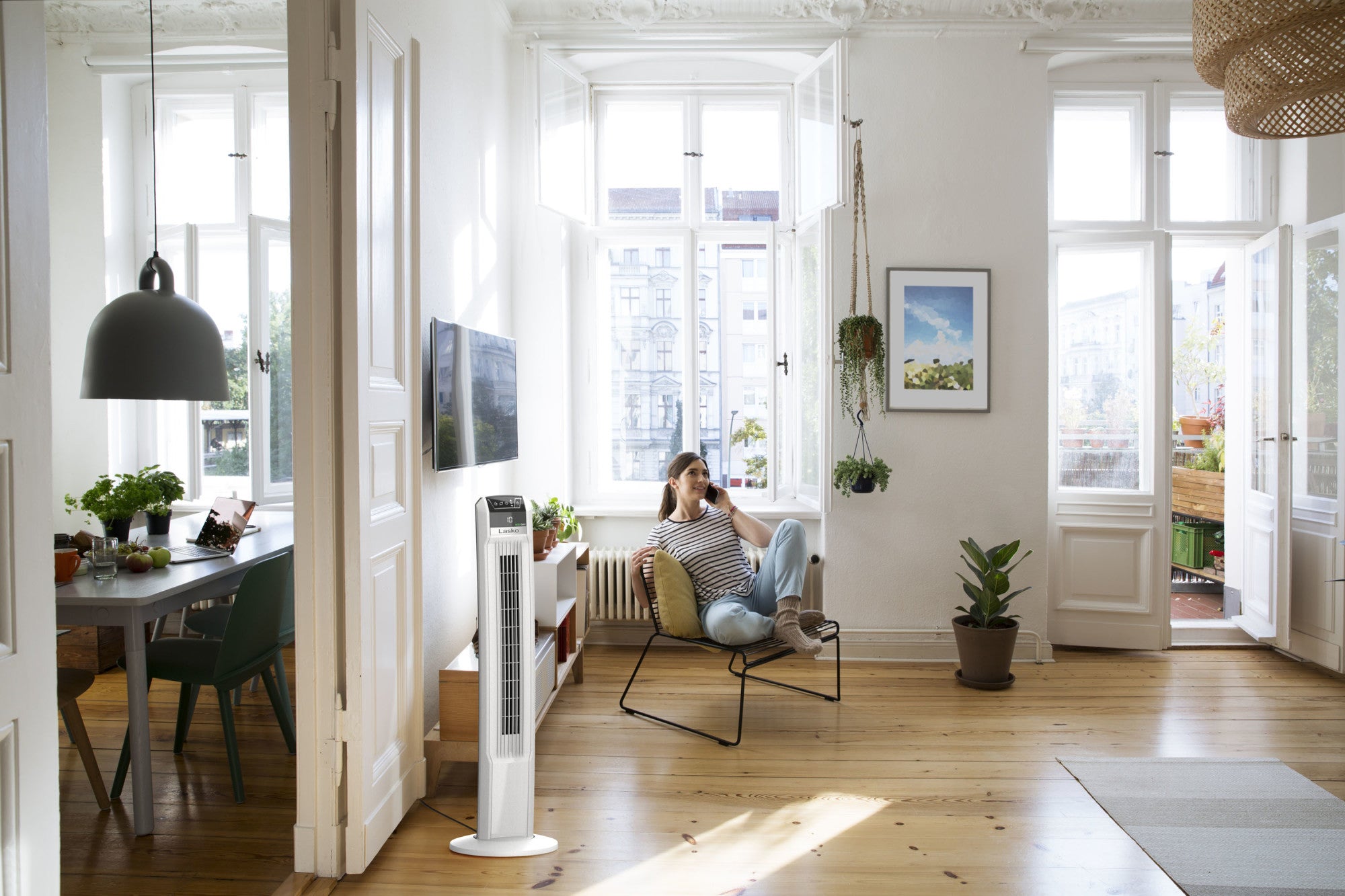 Lasko EcoQuiet 42 DC Tower Fan: Oscillating. 12-Speed. Remote. White - Image 13