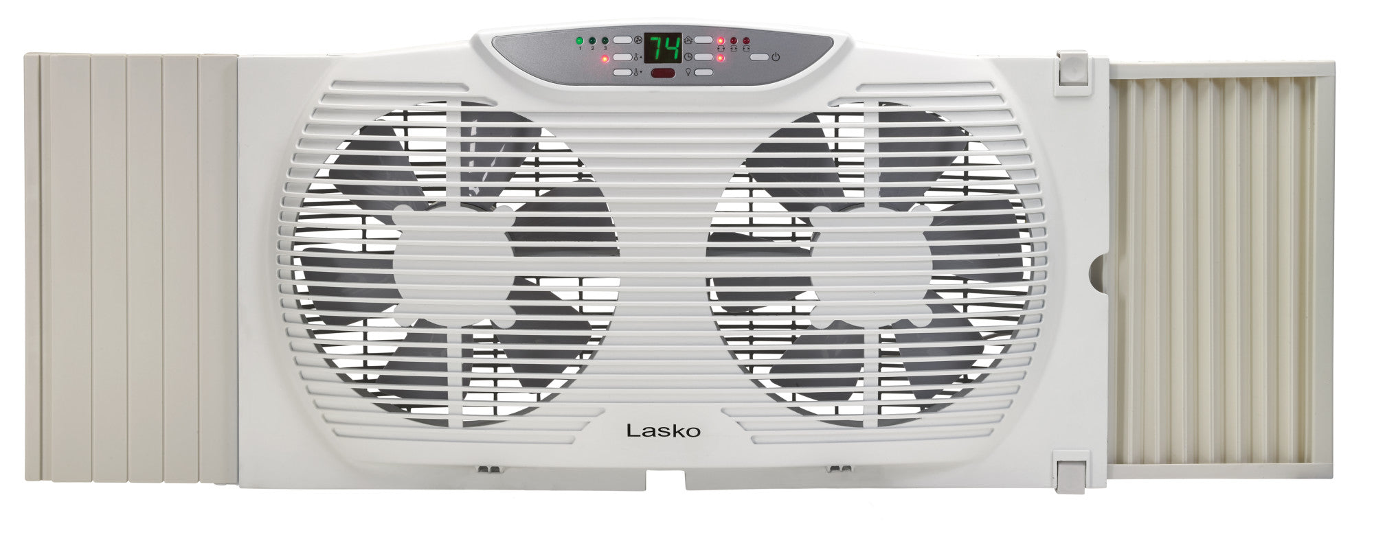 Lasko Twin Window Fan: 3-Speed. Electrically Reversible. Remote. White