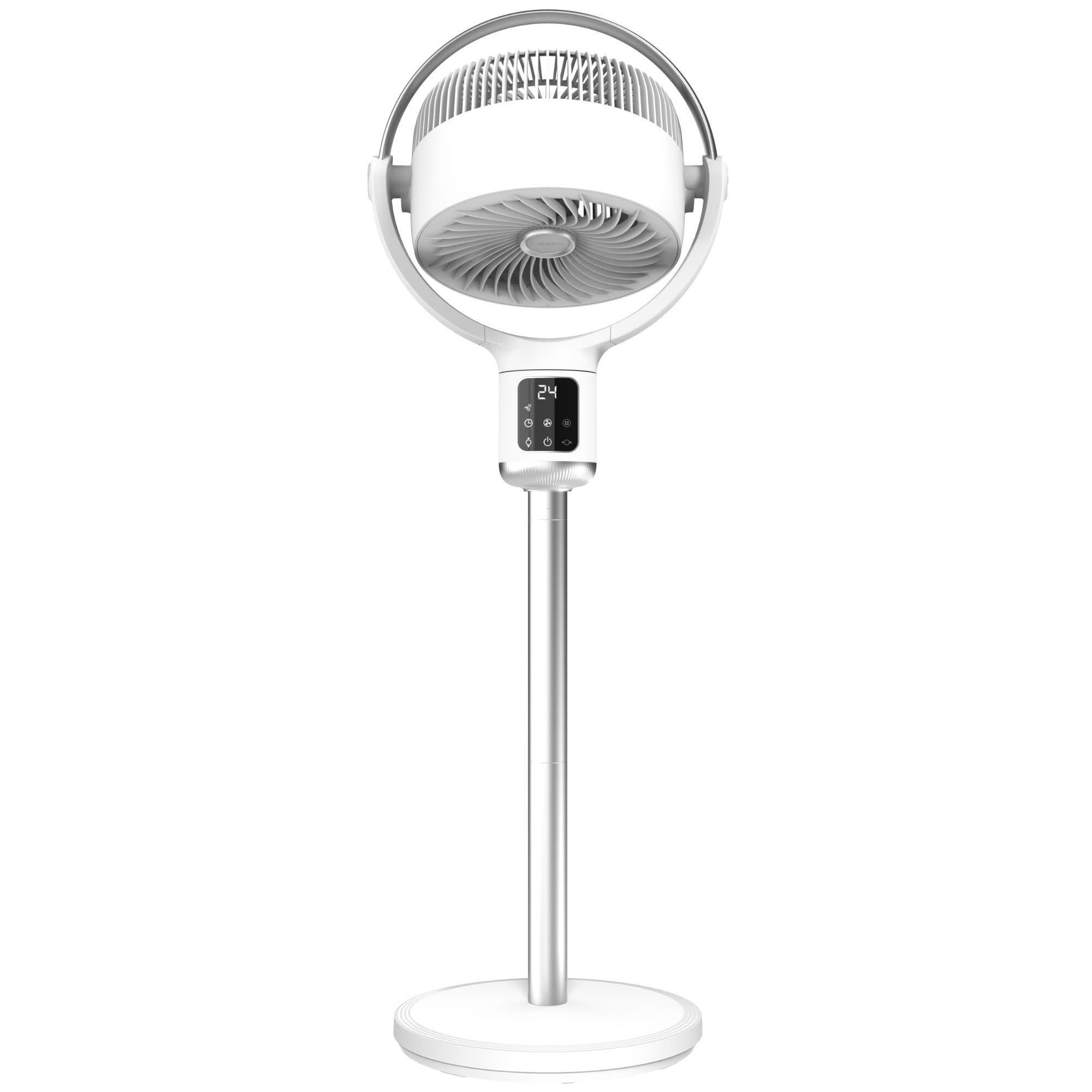Lasko Whirlwind 7 DC Pedestal Fan: Dual Oscillation. 24-Speed. Remote. Timer. White - Image 13