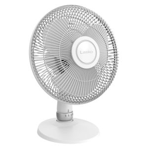 Lasko 12 Performance Table Fan: Oscillating. 3-Speed. Tilting Head. White
