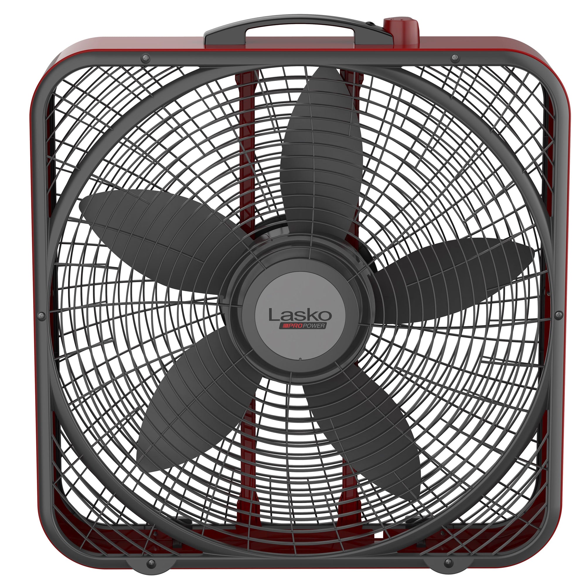 Lasko Pro Power 20 Box Fan: 3-Speed. Weather-Resistant Motor. Red - Image 8