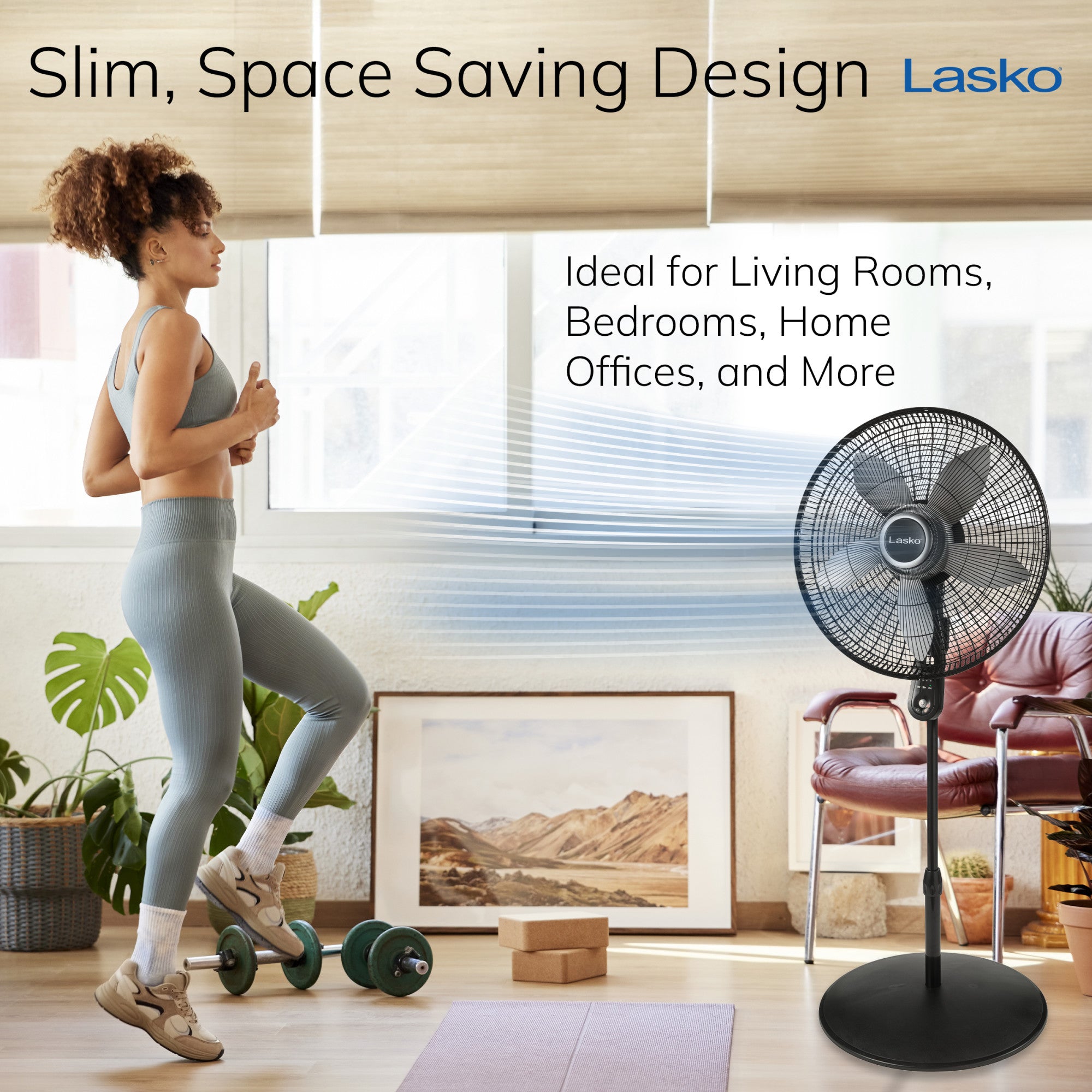 Lasko 20 Pedestal Fan: Oscillating. 4-Speed. Remote. Timer. Black - Image 7