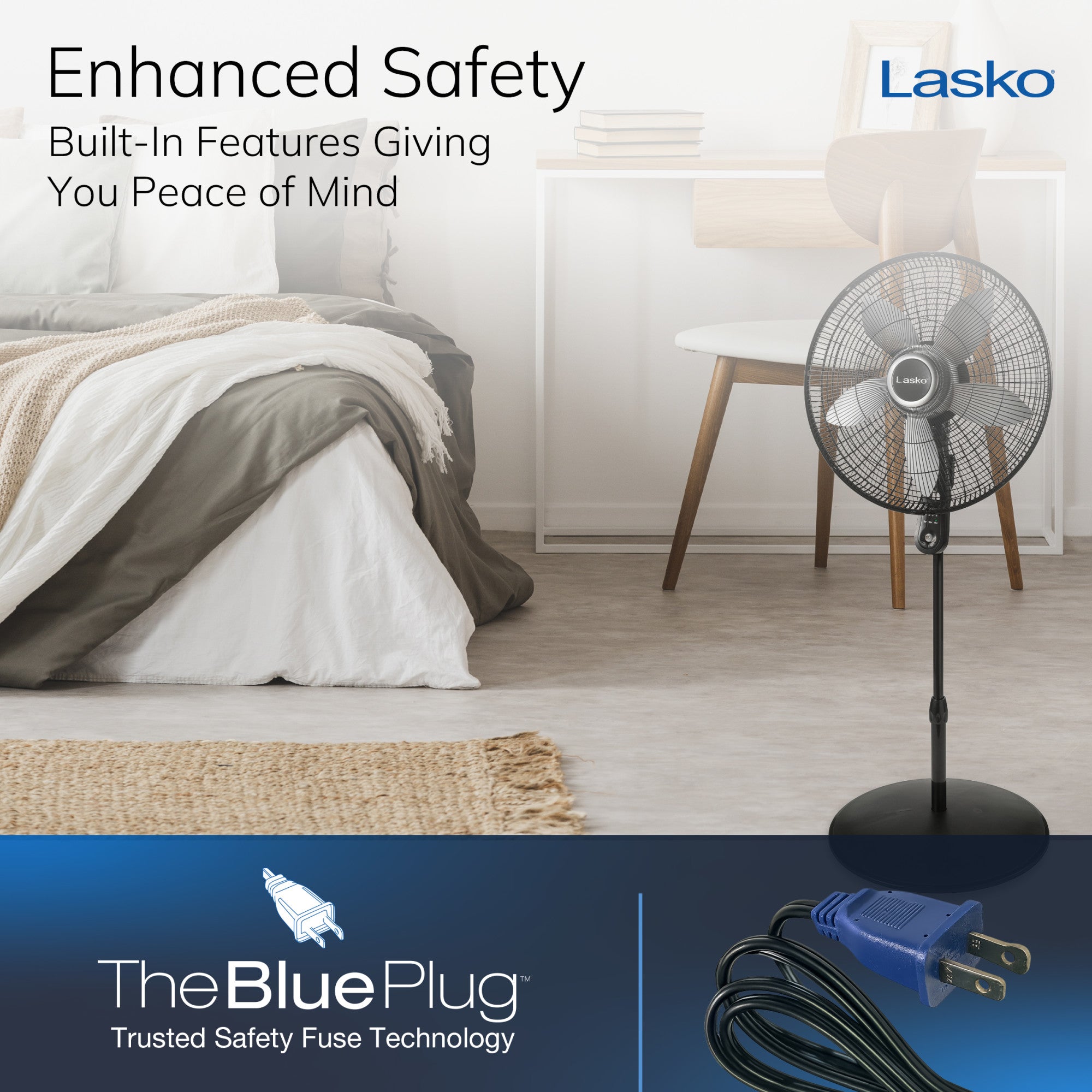 Lasko 20 Pedestal Fan: Oscillating. 4-Speed. Remote. Timer. Black - Image 6