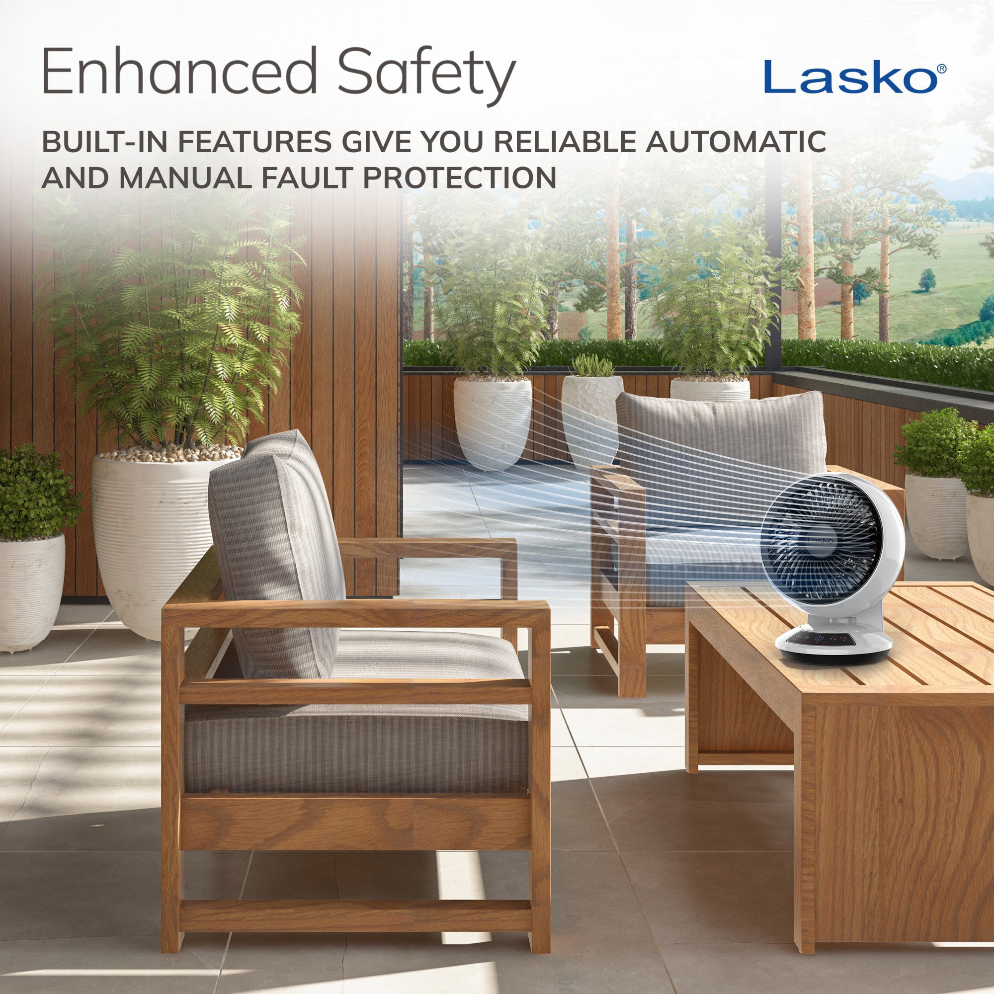 Lasko Whirlwind 7 Table Fan: Dual Oscillation. 3-Speed. Remote. White - Image 5