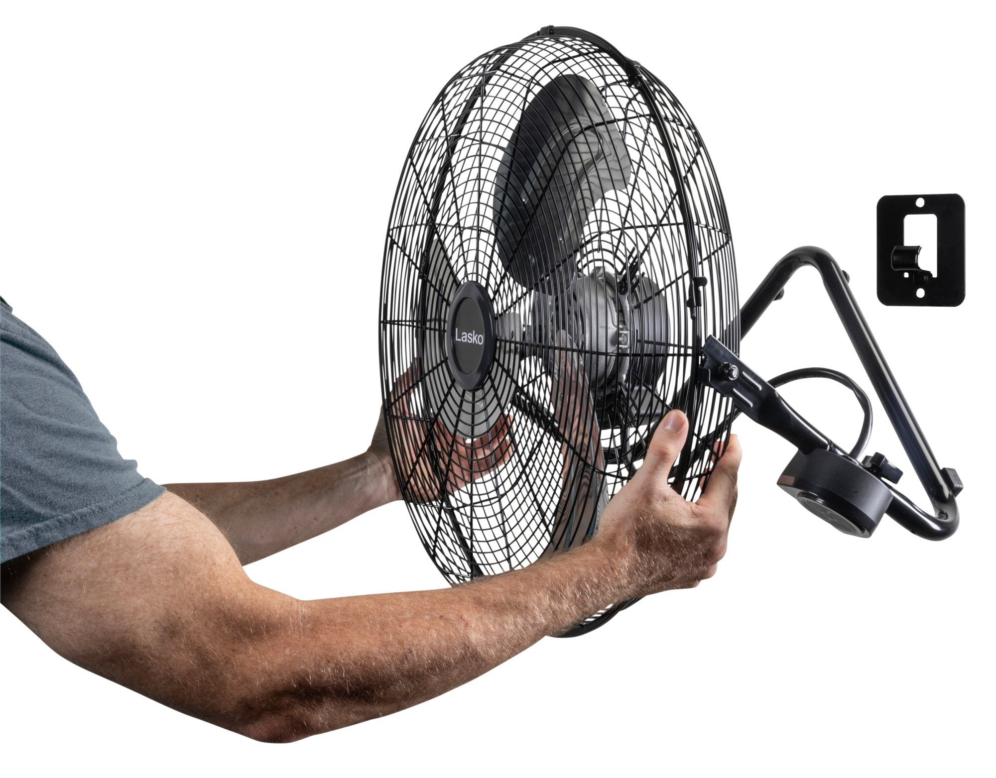 Lasko 20 High Velocity Floor Fan: Wall Mount. 3-Speed. Remote. Black - Image 10