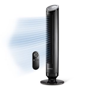 Lasko Ascend 36 Tower Fan: Oscillating. 4-Speed. Remote. Timer. Black