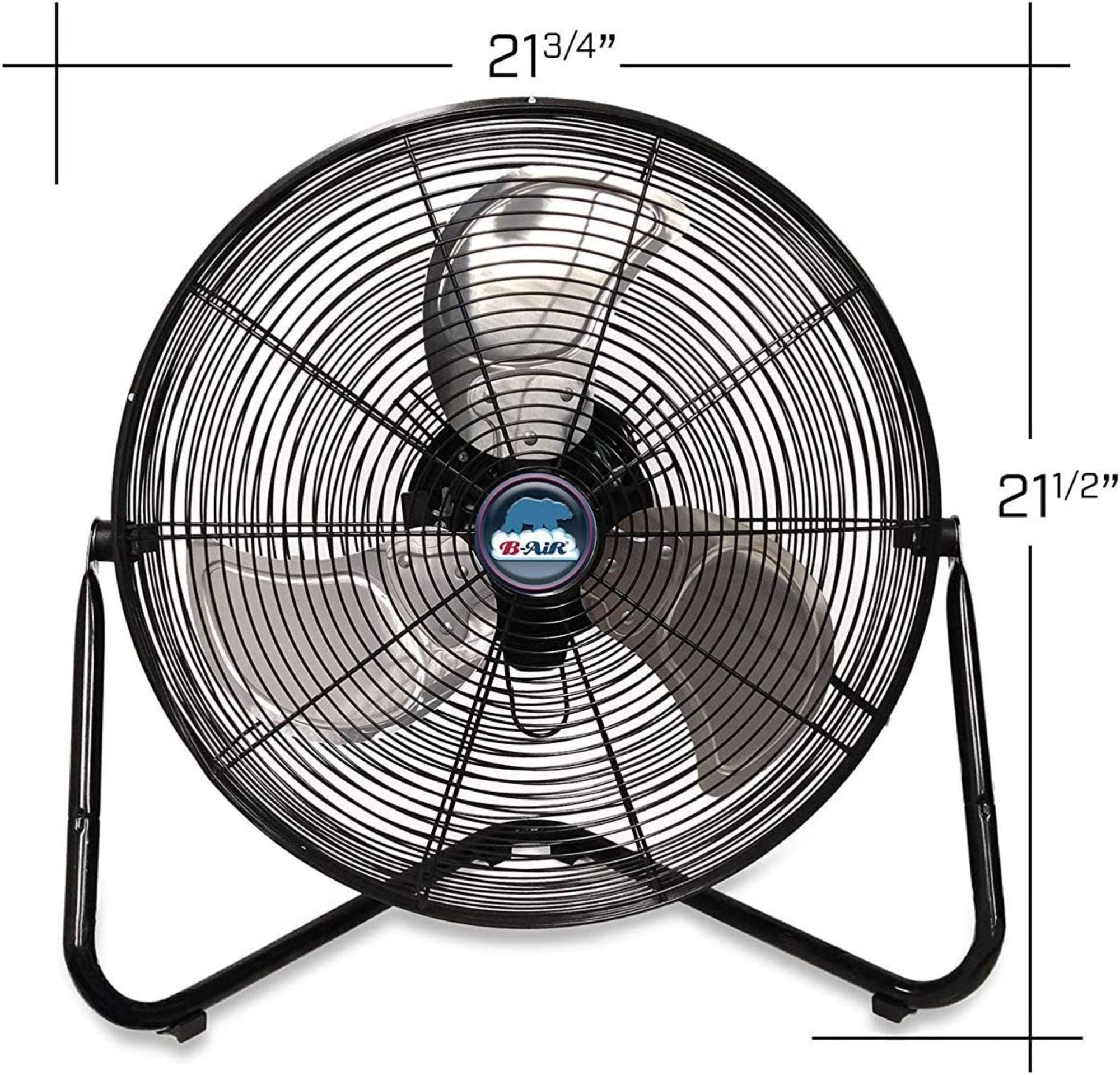 B-Air 20 High Velocity Floor Fan: wall mount. 3-speed. pivoting. black - Image 4