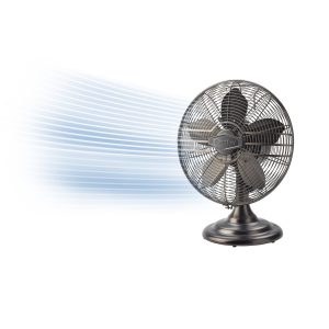 Lasko 12 Classic Metal Table Fan: Oscillating. 3-Speed. Tilting Head. Bronze