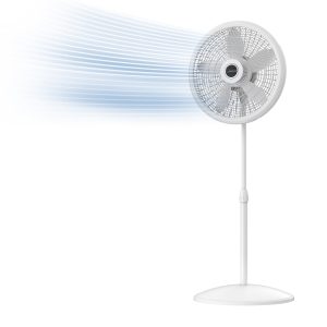 Lasko Cyclone 18 Pedestal Fan: Oscillating. 3-Speed.  Adjustable Height. White