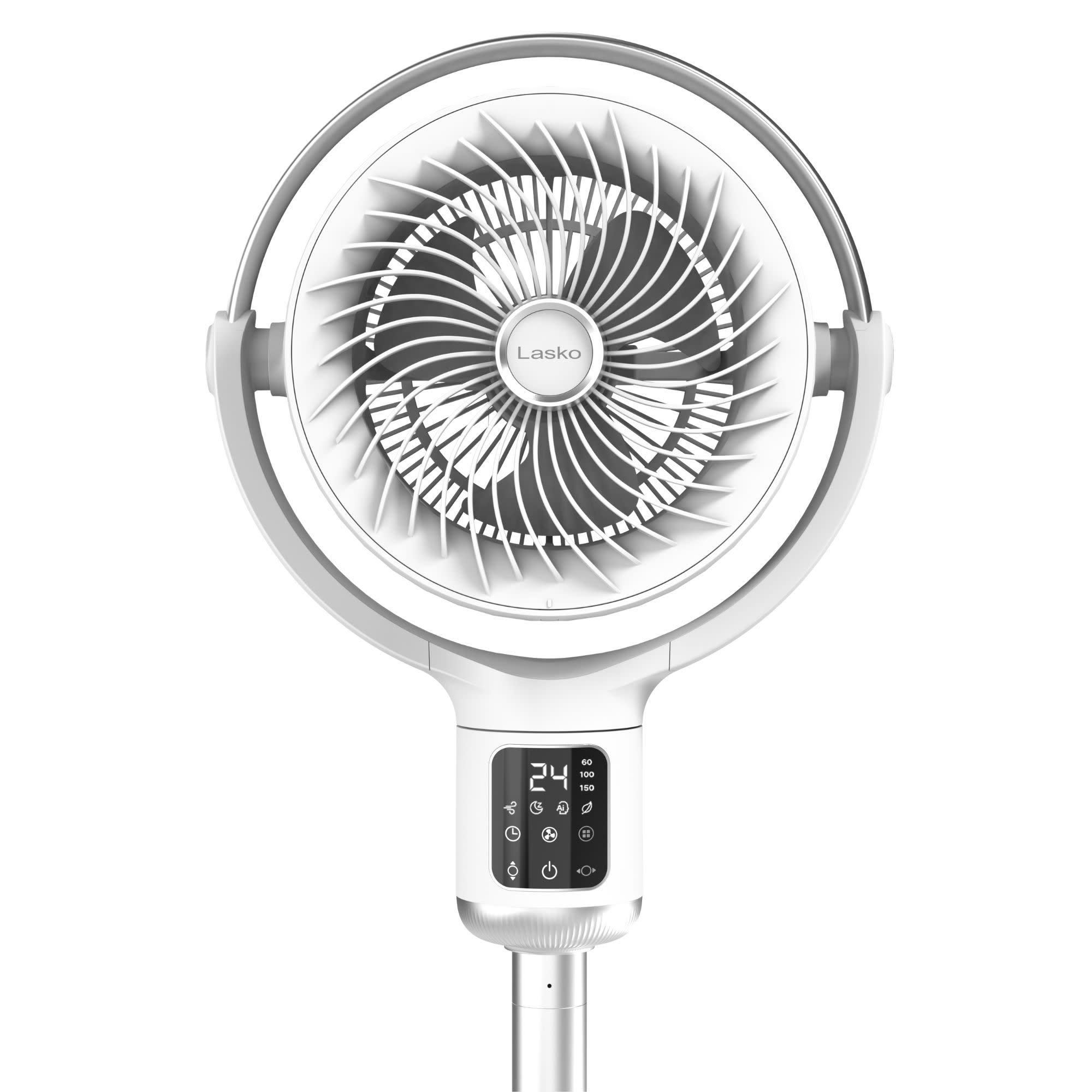 Lasko Whirlwind 7 DC Pedestal Fan: Dual Oscillation. 24-Speed. Remote. Timer. White - Image 10