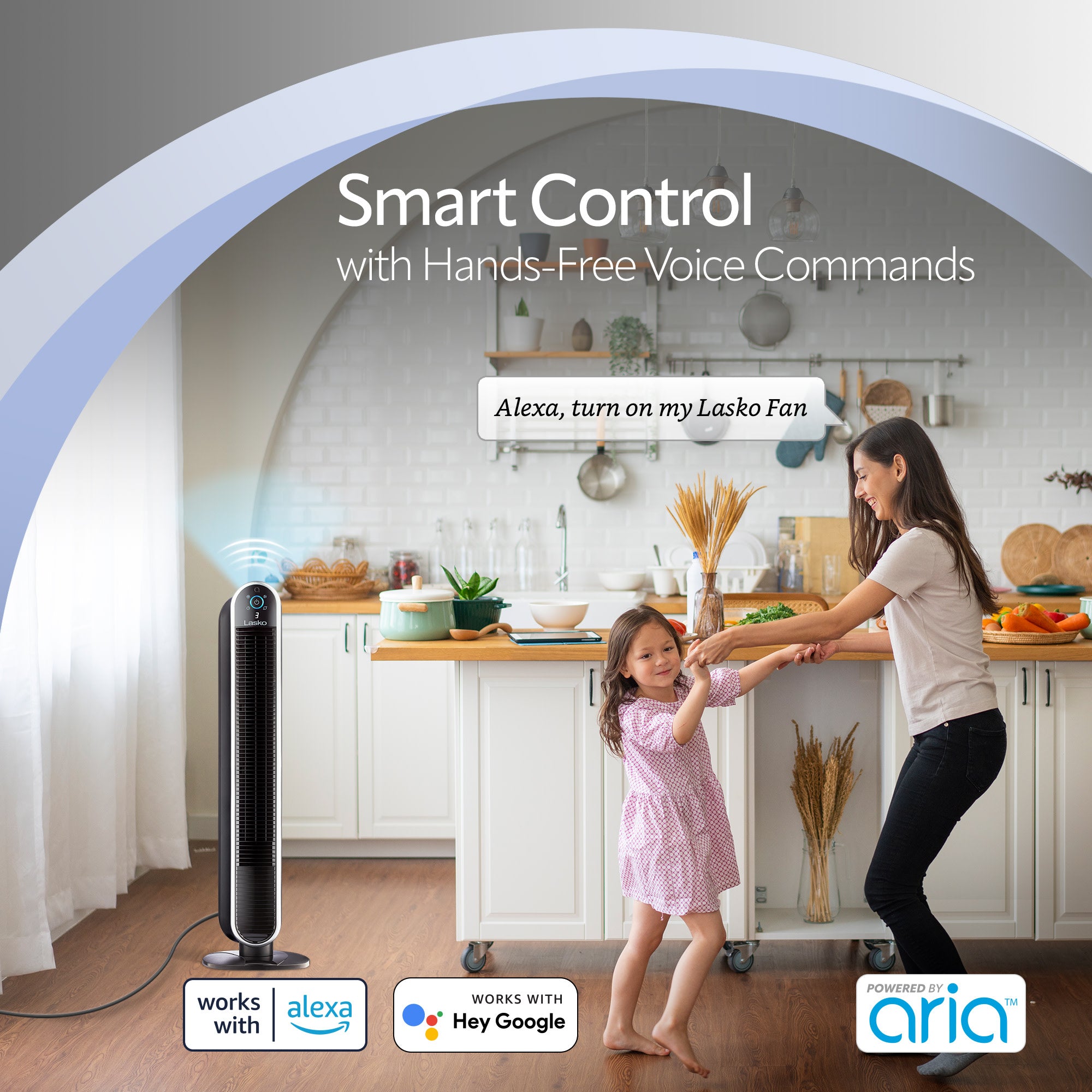 Lasko 40 Smart Tower Fan: Oscillating. 5-Speed. Timer. Wi-Fi. Black - Image 7