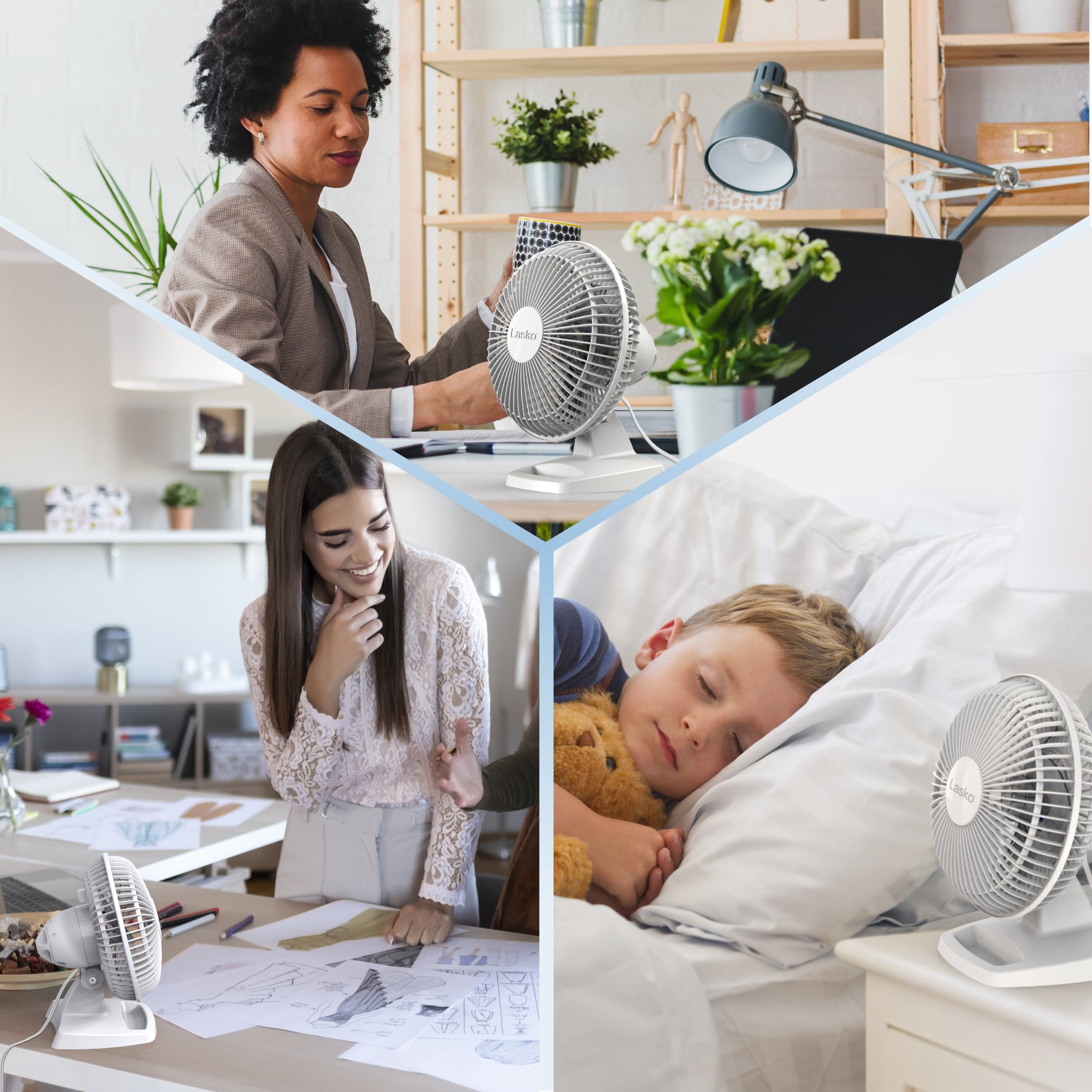 Lasko 6 Personal Table Fan: 2-Speed. Tilting Head. Storage Tray. White - Image 7