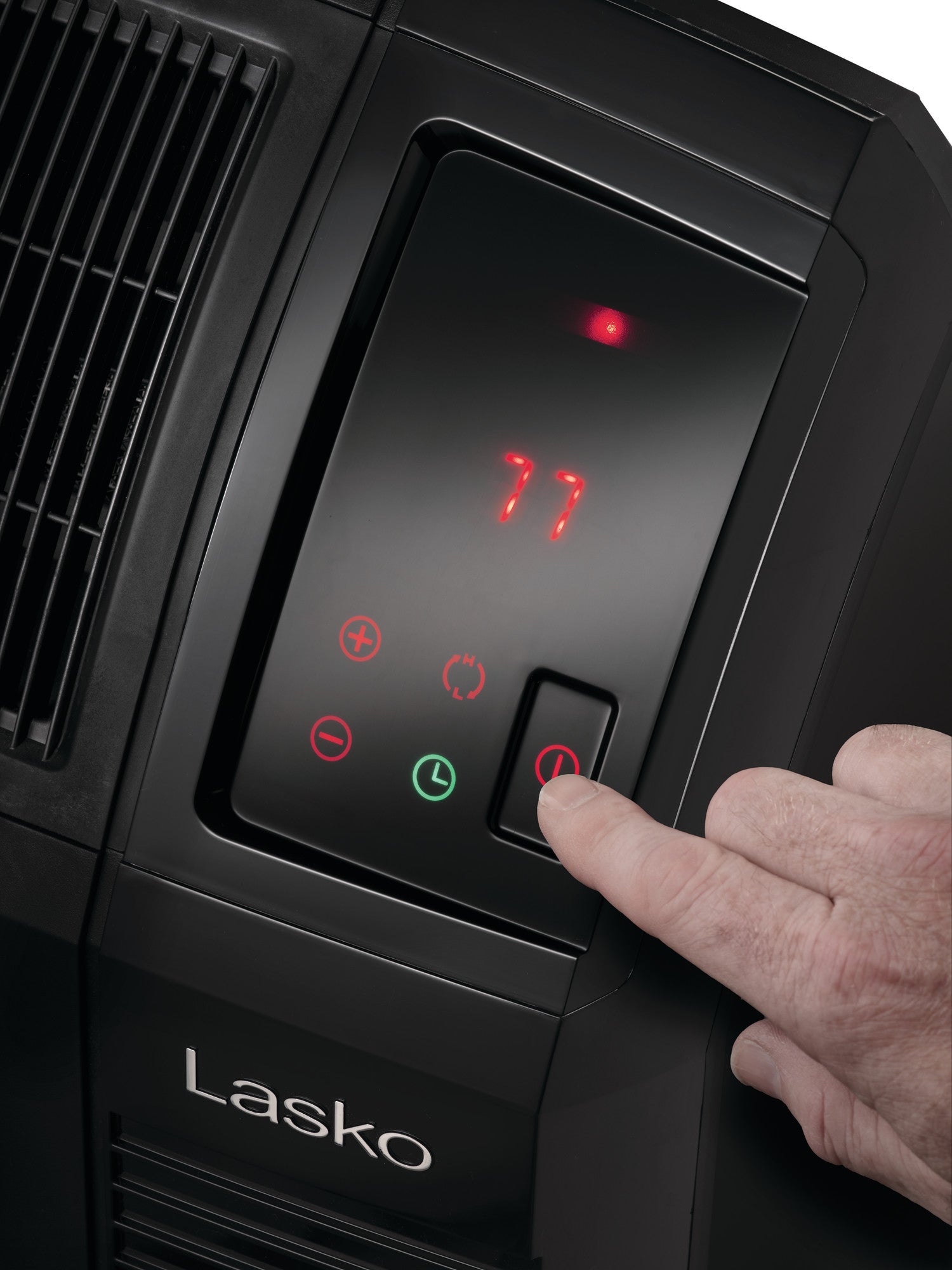 Lasko 23 Ceramic Console Space Heater: 2 Heat Settings. Timer. Adjustable Louvers. Thermostat. Black - Image 11