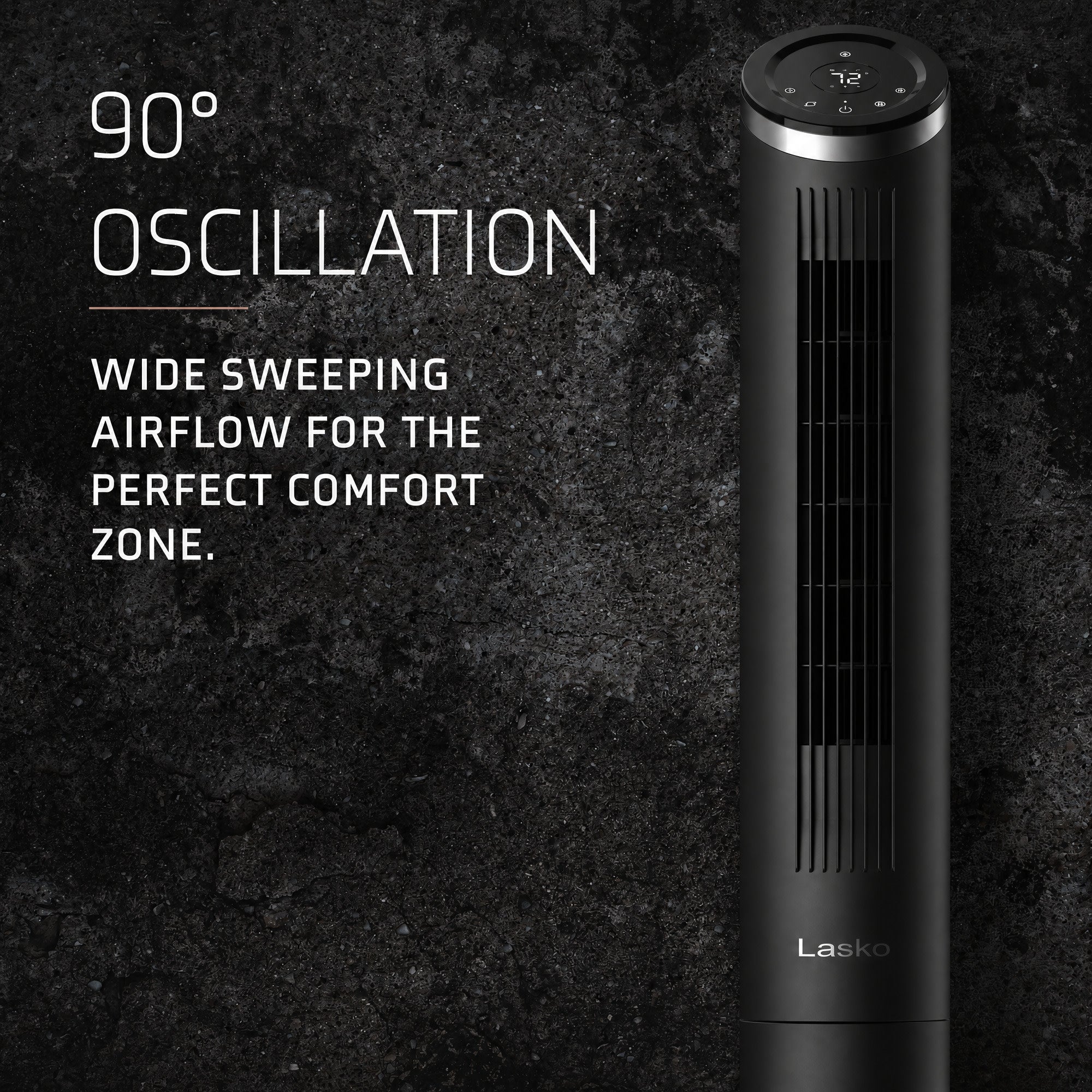 Lasko Apex 42 Tower Fan: Oscillating. 6-Speed. Remote. Timer. Black - Image 5