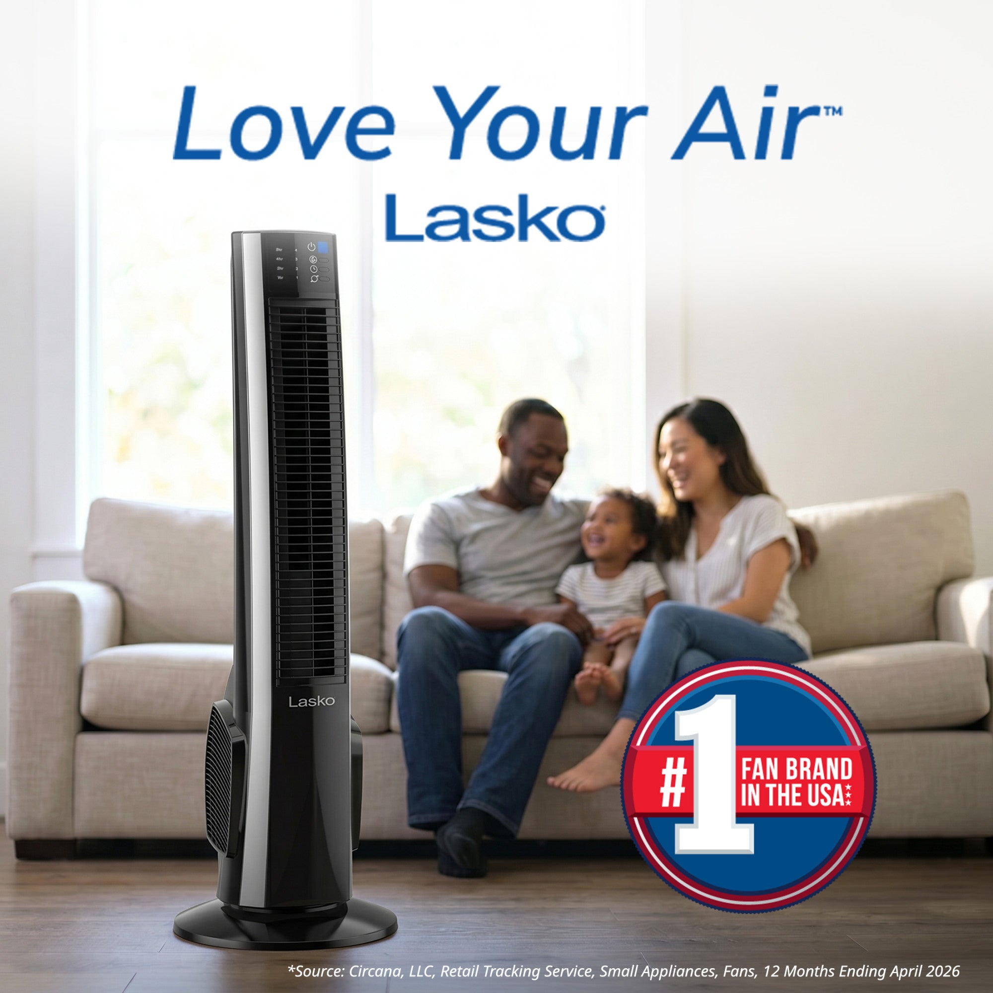 Lasko 38 Hybrid Tower Fan: Oscillating. 4-Speed. Remote. Timer. Black - Image 2