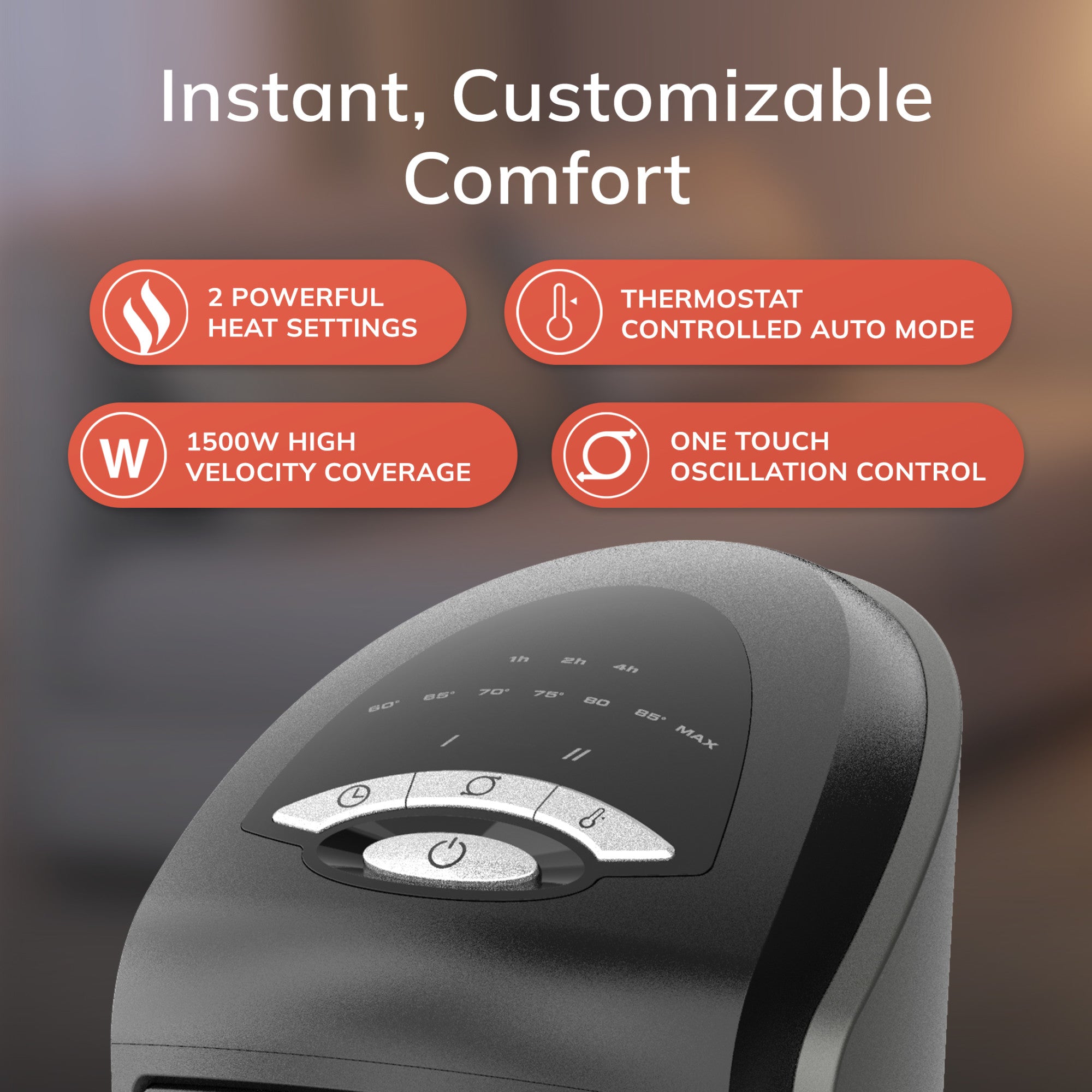 Lasko 23 Ceramic Tower Space Heater: Oscillating. 2 Heat Settings. Remote. Timer. Thermostat. Silver - Image 4