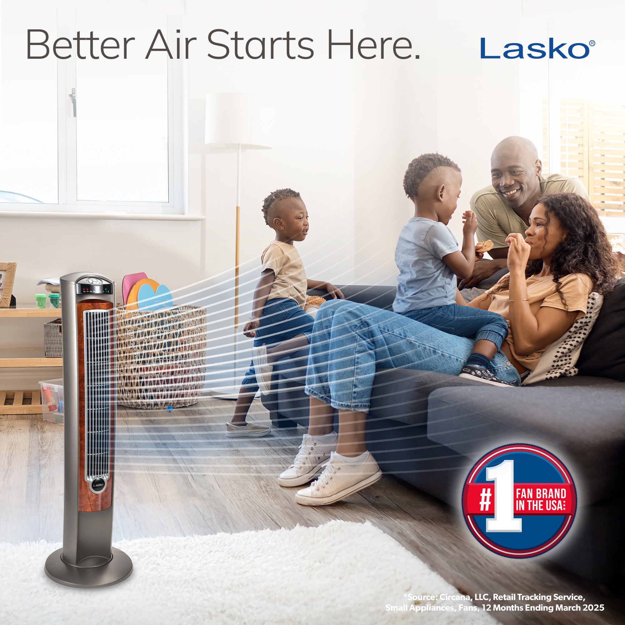 Lasko Wind Curve 42 Tower Fan: Oscillating. 3-Speed. Remote. Timer. Gray - Image 2