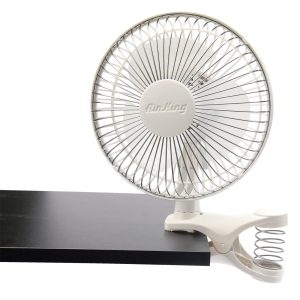 Air King 6 Commercial Grade Clip-On Fan: 2-Speed. Pivoting. White