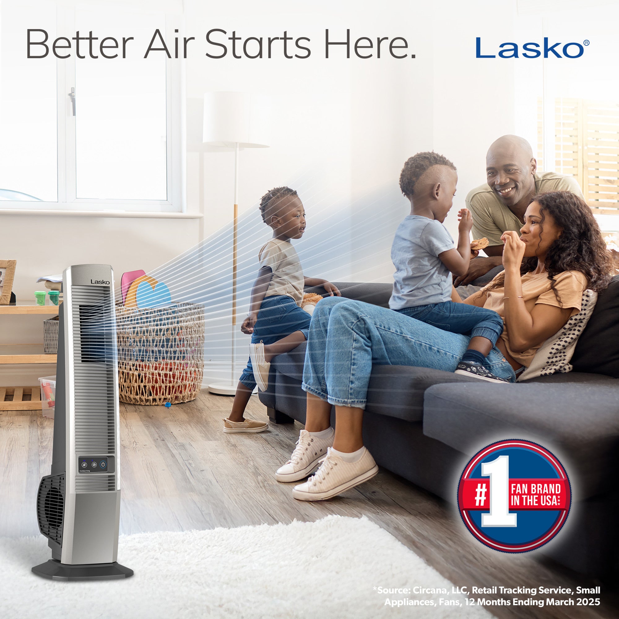 Lasko 42 Outdoor Tower Fan: Oscillating. 4-Speed. Brown - Image 2