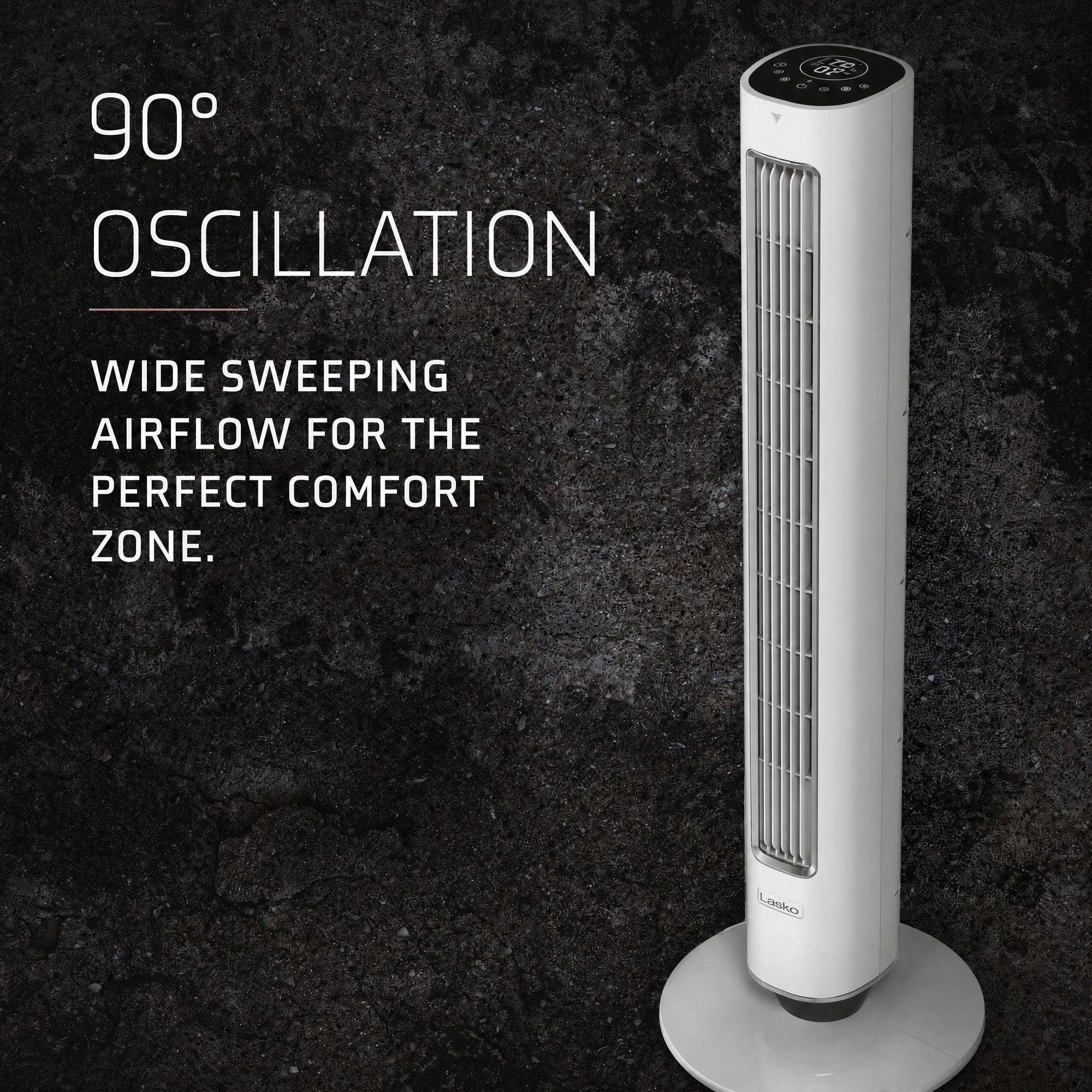 Lasko Pinnacle 40 DC Tower Fan: Oscillating. 12-Speed. Remote. Timer. White - Image 5