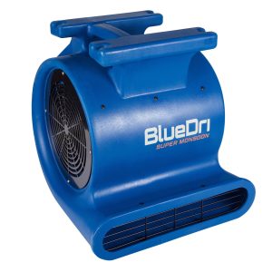 BlueDri Super Monsoon 1 HP 4050 CFM Air Mover Blower Fan: 3-Speed. High Velocity. 3 Drying Angles. Cord Wrap. Blue