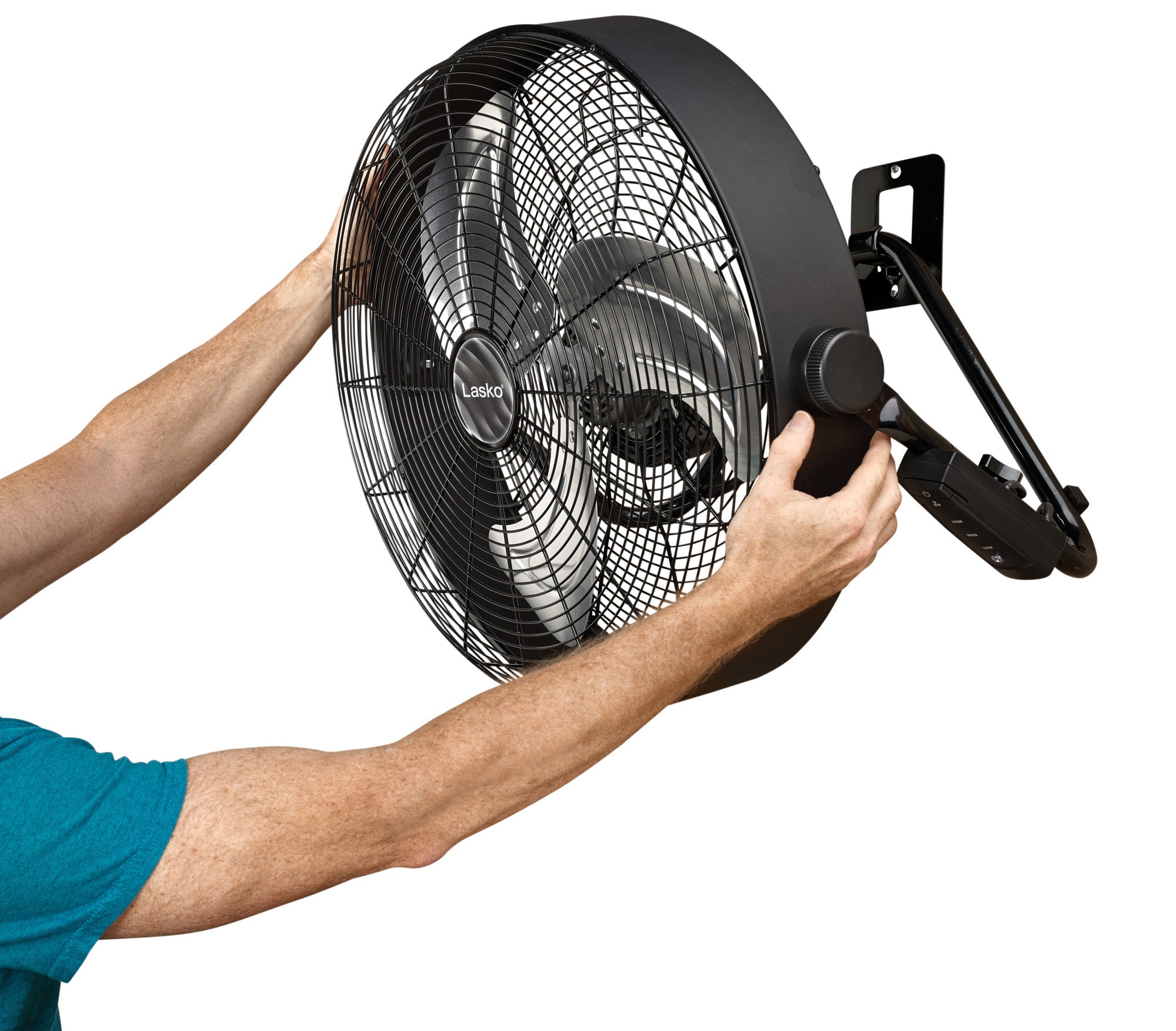 Lasko 20 High Velocity Floor Fan: Wall Mount. 3-Speed. Remote. Black - Image 5