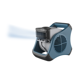 Lasko Misto 15 Outdoor Misting Fan: 3-Speed. Pivoting. Powered Louvers. Blue
