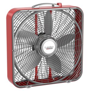Lasko Pro Power 20 Box Fan: 3-Speed. Weather-Resistant Motor. Red