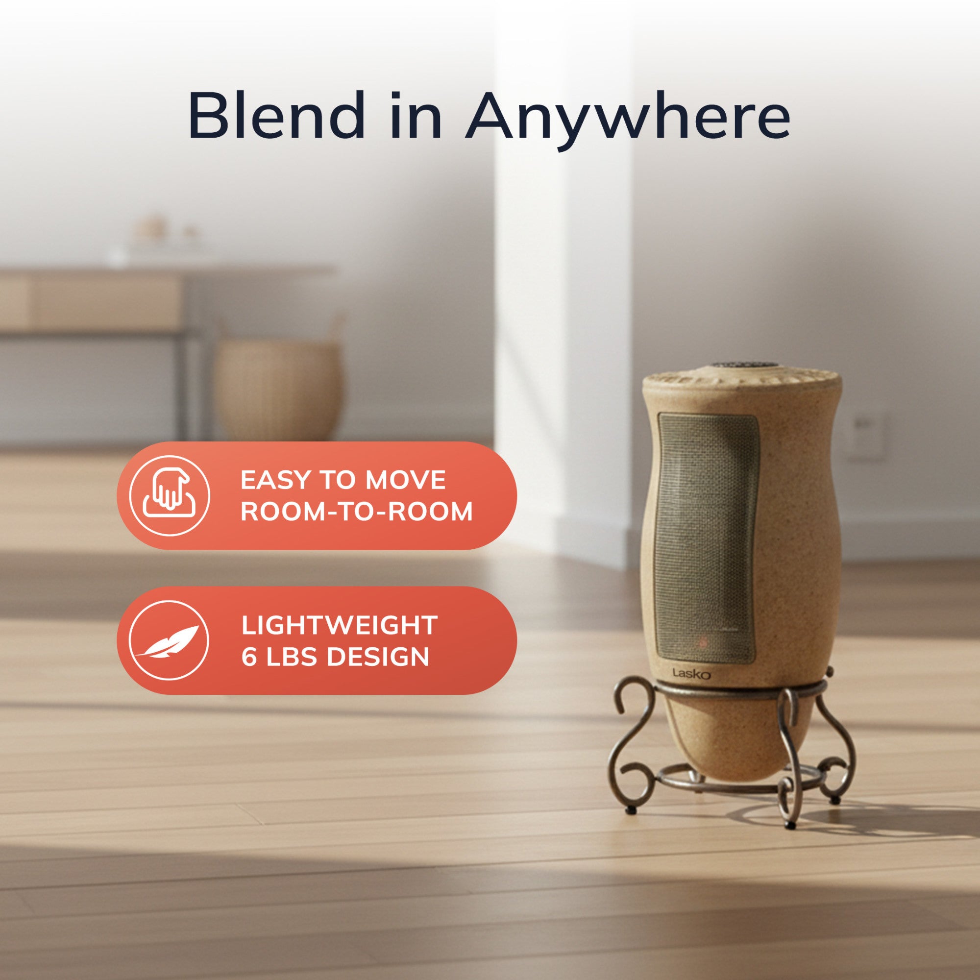 Lasko 16 Ceramic Tower Space Heater: Oscillating. 2 Heat Settings. Remote. Timer. Thermostat. Beige - Image 5