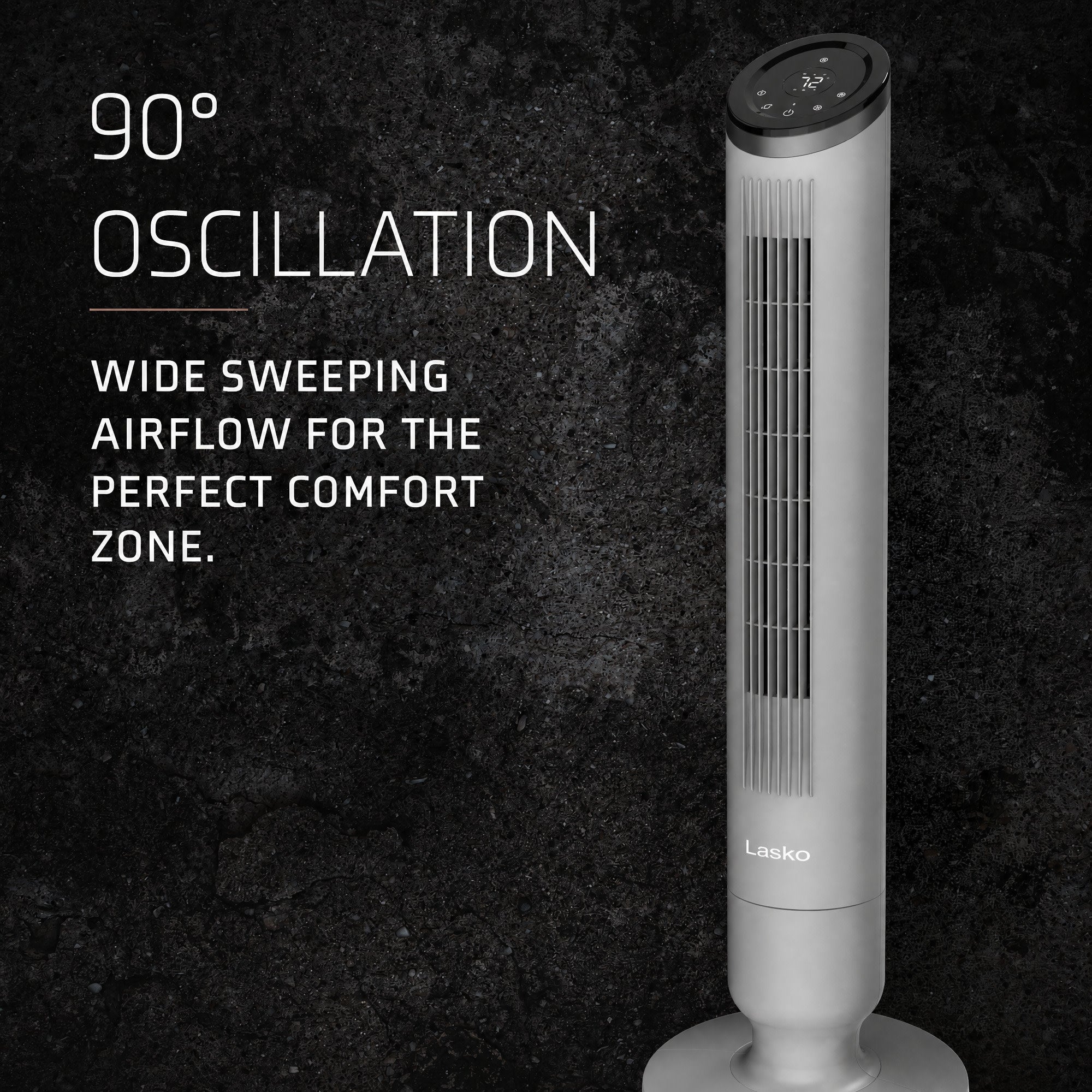 Lasko Apex 42 Tower Fan: Oscillating. 6-Speed. Remote. Timer. Gray - Image 5