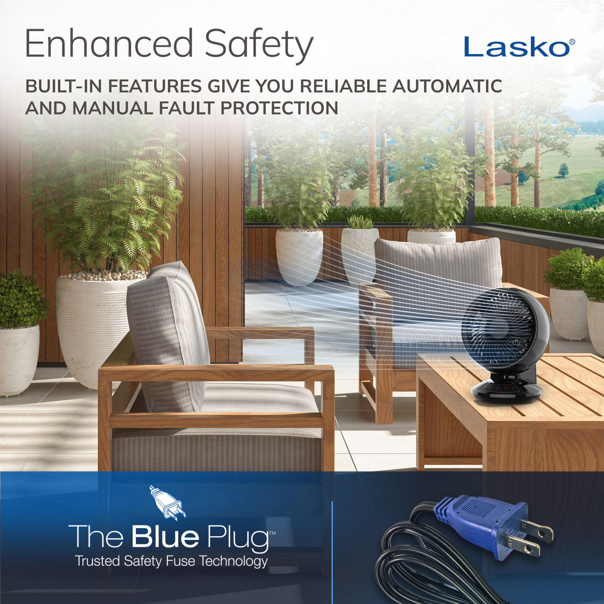 Lasko Whirlwind 7 Table Fan: Dual Oscillation. 3-Speed. Remote. Black - Image 5