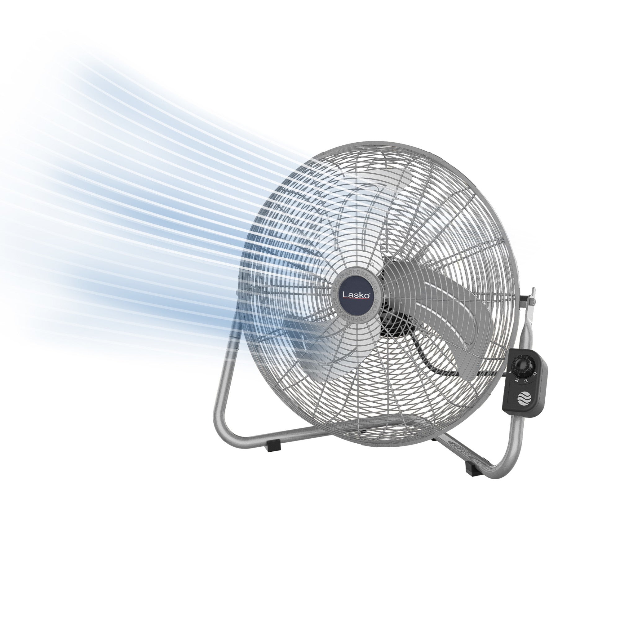Lasko 20 High Velocity Floor Fan: Wall Mount. 3-Speed. Pivoting. Silver