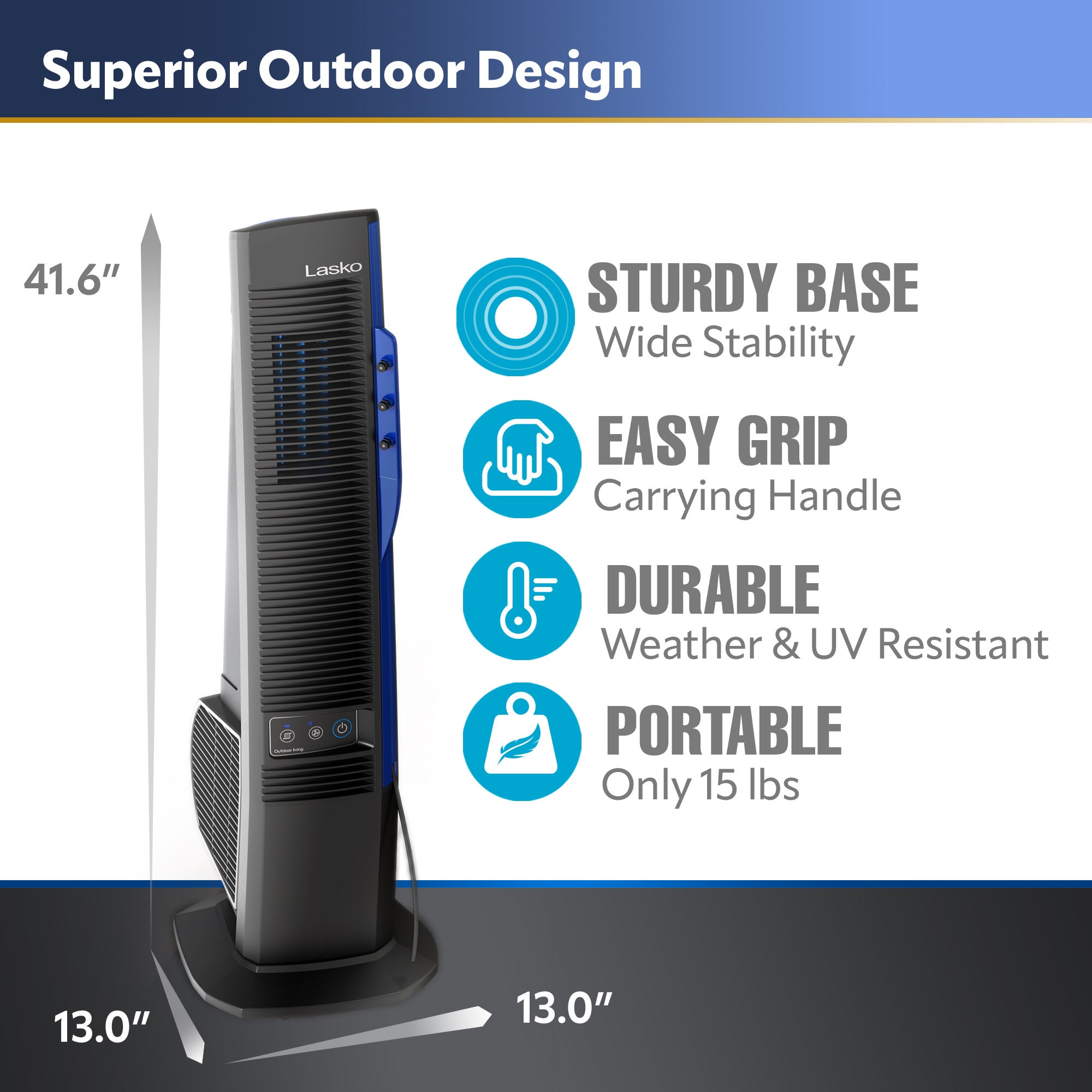 Lasko Misto 42 Outdoor Misting Tower Fan: Oscillating. 4-Speed. Black - Image 4