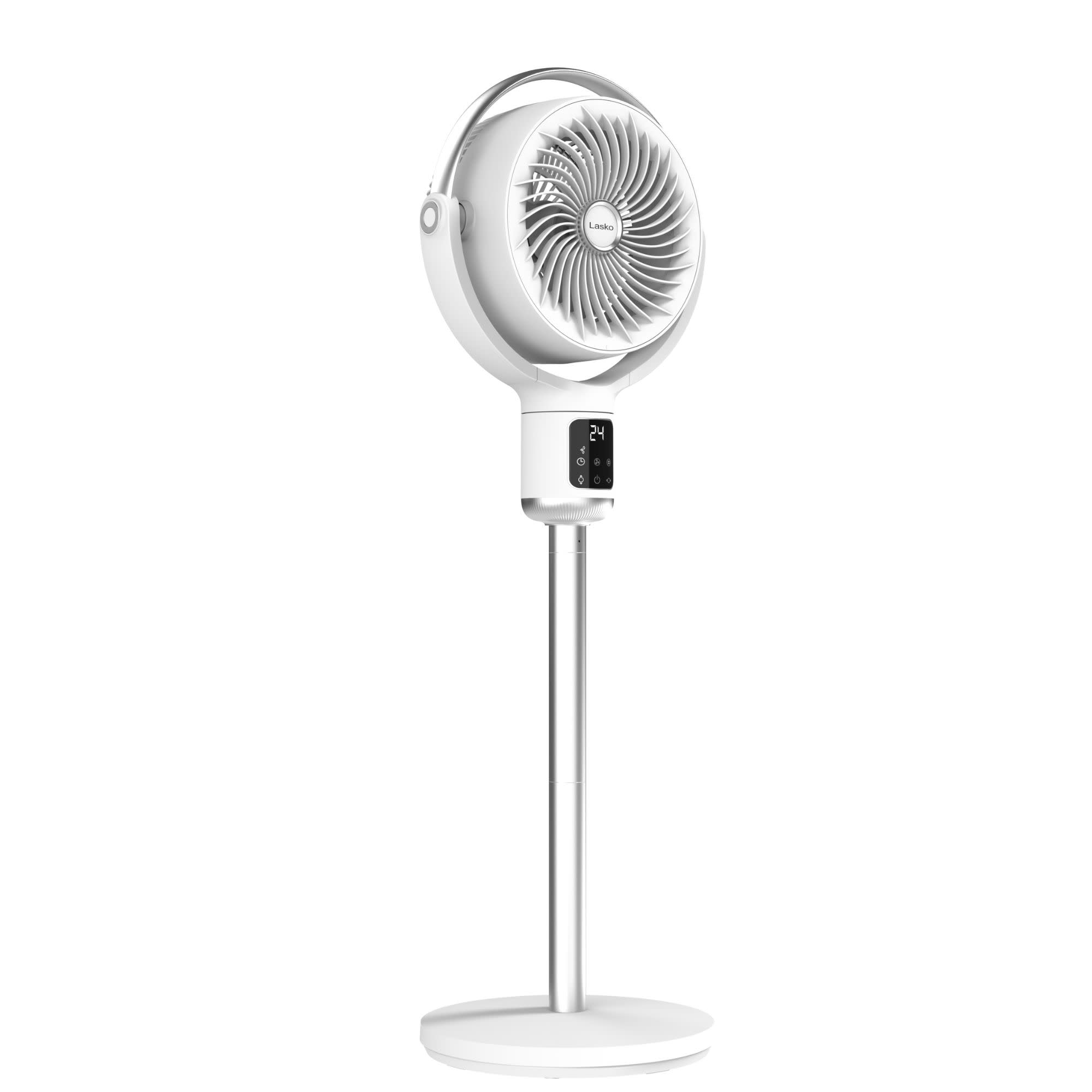 Lasko Whirlwind 7 DC Pedestal Fan: Dual Oscillation. 24-Speed. Remote. Timer. White - Image 16