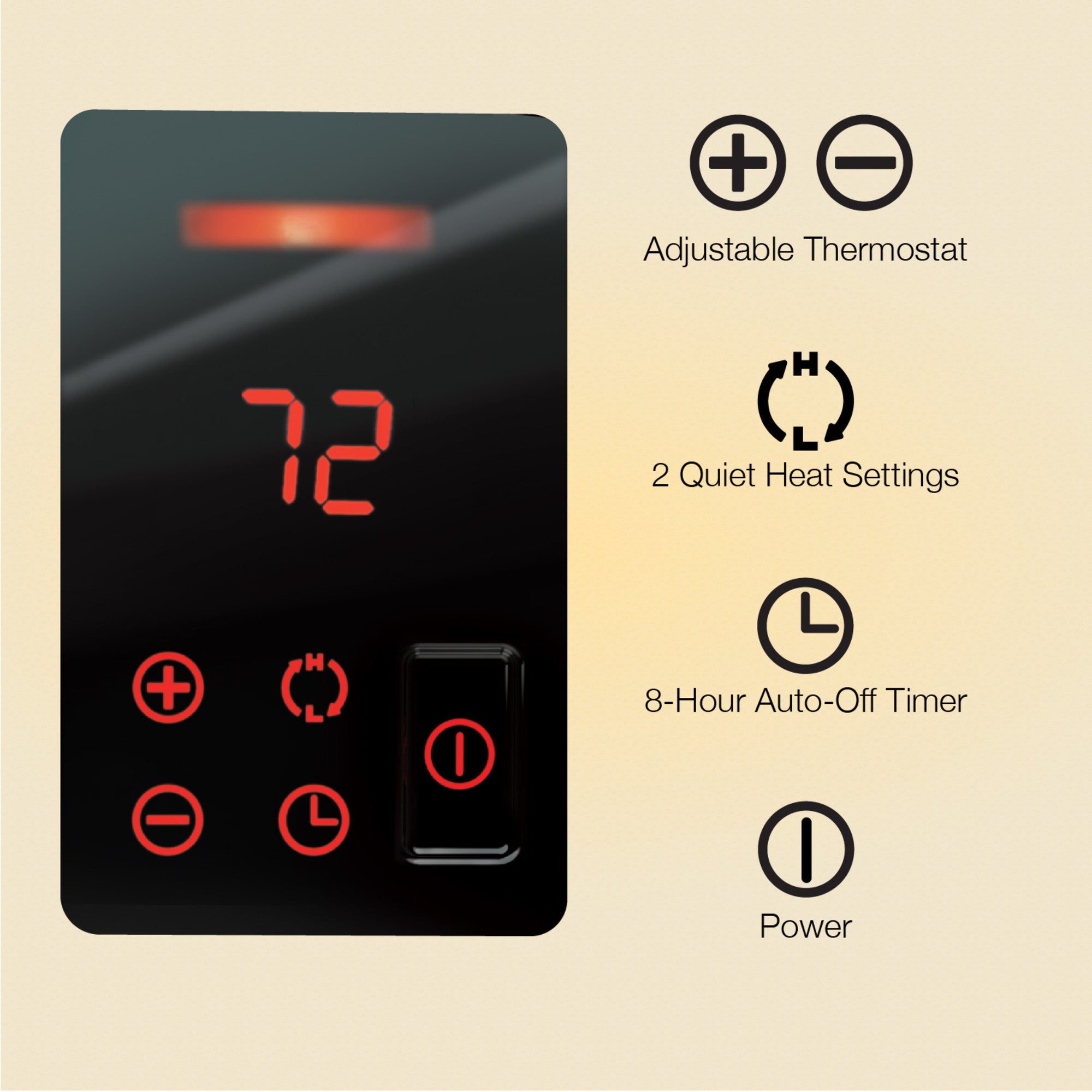 Lasko 23 Ceramic Console Space Heater: 2 Heat Settings. Timer. Adjustable Louvers. Thermostat. Black - Image 4