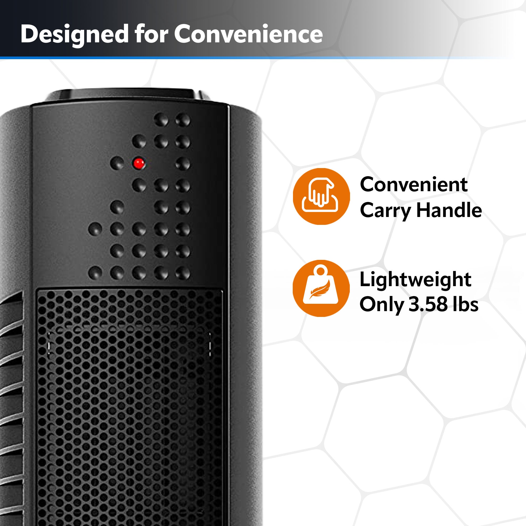 Lasko 14 Ceramic Tower Space Heater: Oscillating. 2 Heat Settings. Thermostat. Black - Image 6