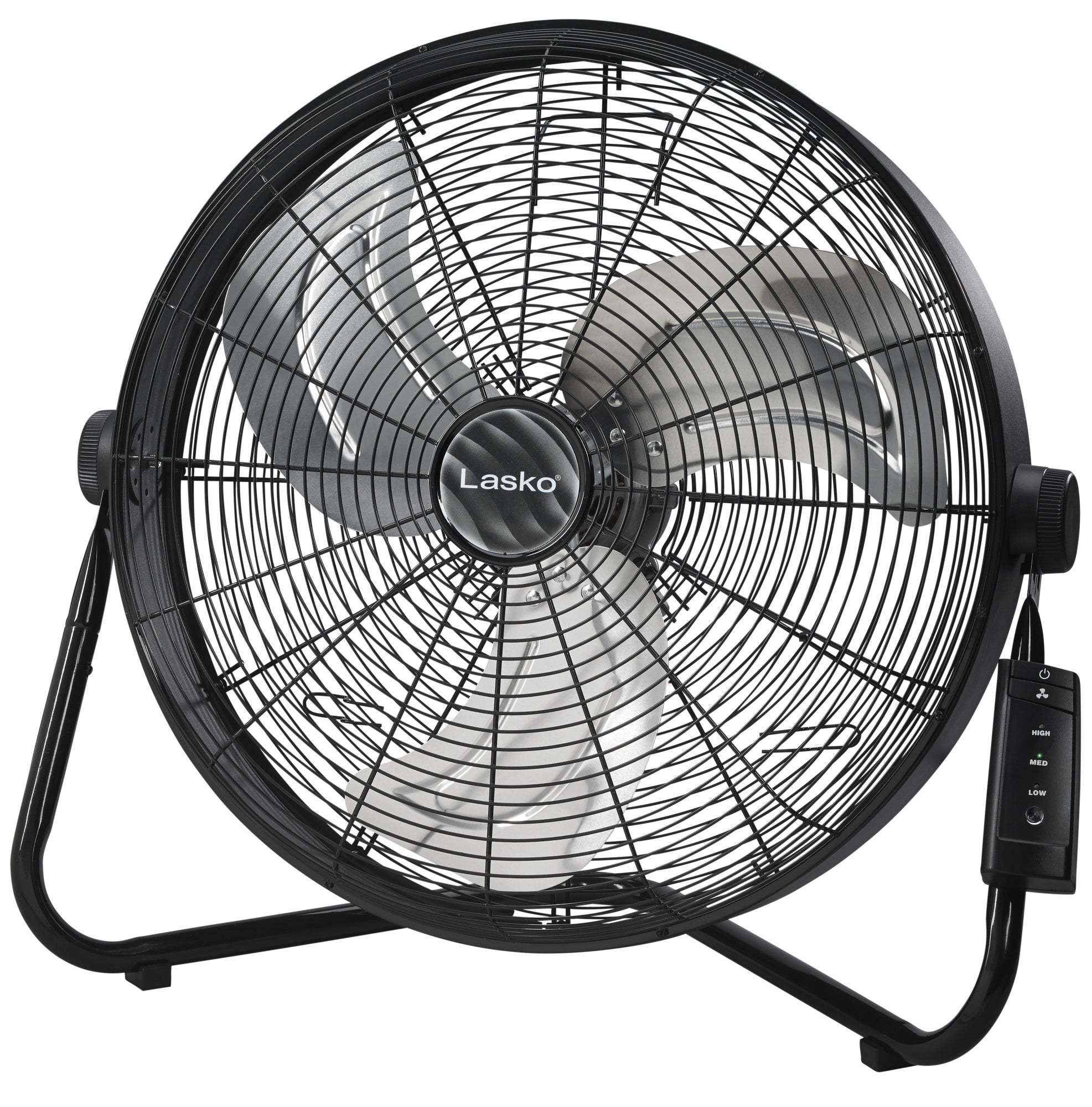 Lasko 20 High Velocity Floor Fan: Wall Mount. 3-Speed. Remote. Black