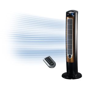 Lasko Wind Curve 42 Tower Fan: Oscillating. 3-Speed. Remote. Ionizer. Black