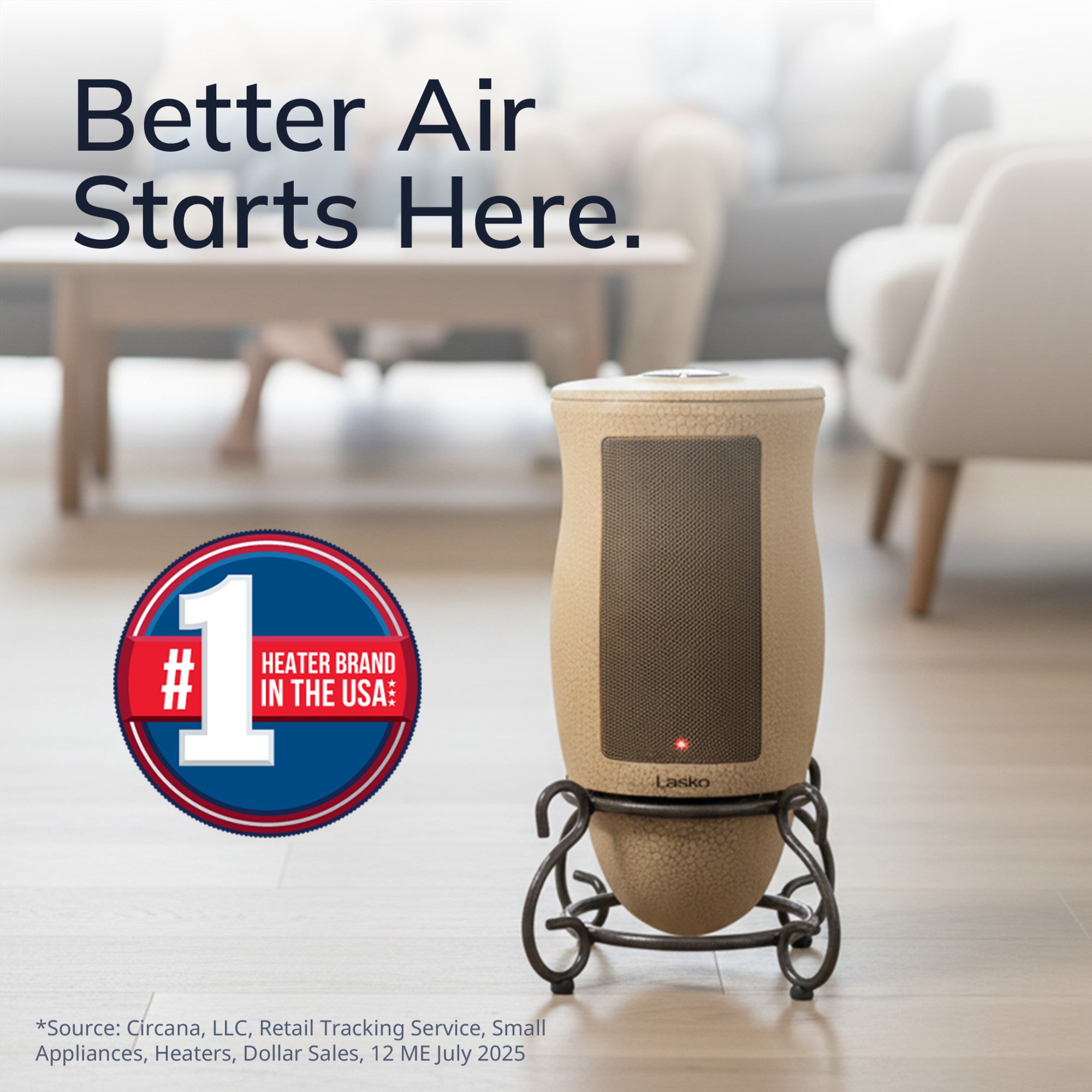 Lasko 16 Ceramic Tower Space Heater: Oscillating. 2 Heat Settings. Remote. Timer. Thermostat. Beige - Image 2