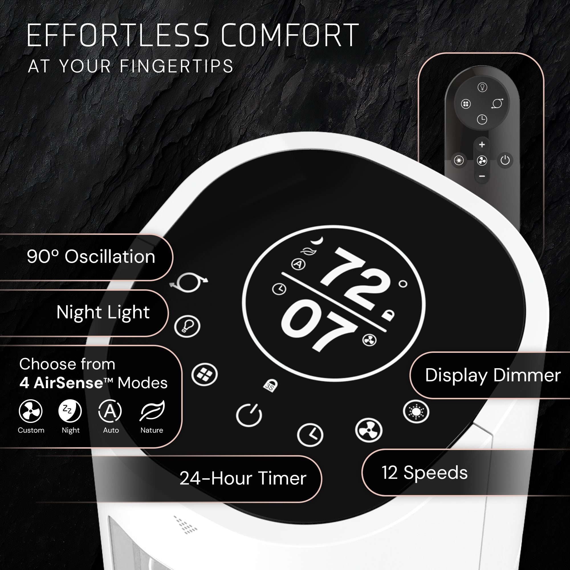 Lasko Pinnacle 40 DC Tower Fan: Oscillating. 12-Speed. Remote. Timer. White - Image 7
