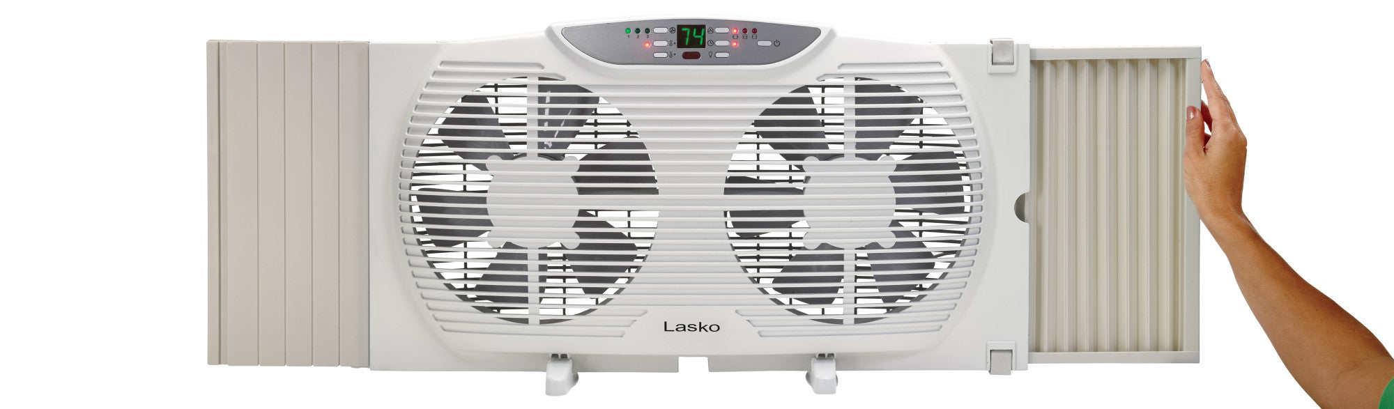 Lasko Twin Window Fan: 3-Speed. Electrically Reversible. Remote. White - Image 4