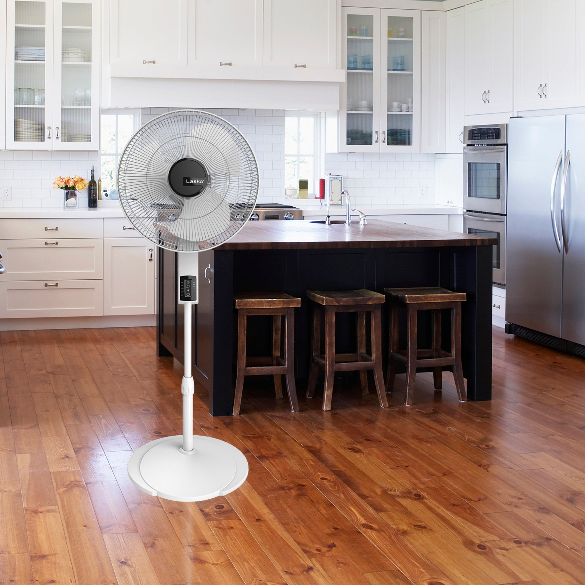 Lasko 16 Pedestal Fan: Oscillating. 4-Speed. Remote. Timer. Thermostat. White - Image 15