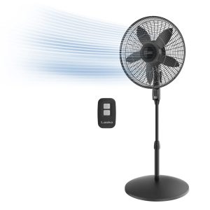Lasko Cyclone Max 18 Pedestal Fan: Oscillating. 4-Speed. Remote. Black