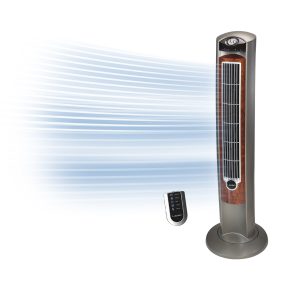 Lasko Wind Curve 42 Tower Fan: Oscillating. 3-Speed. Remote. Timer. Gray