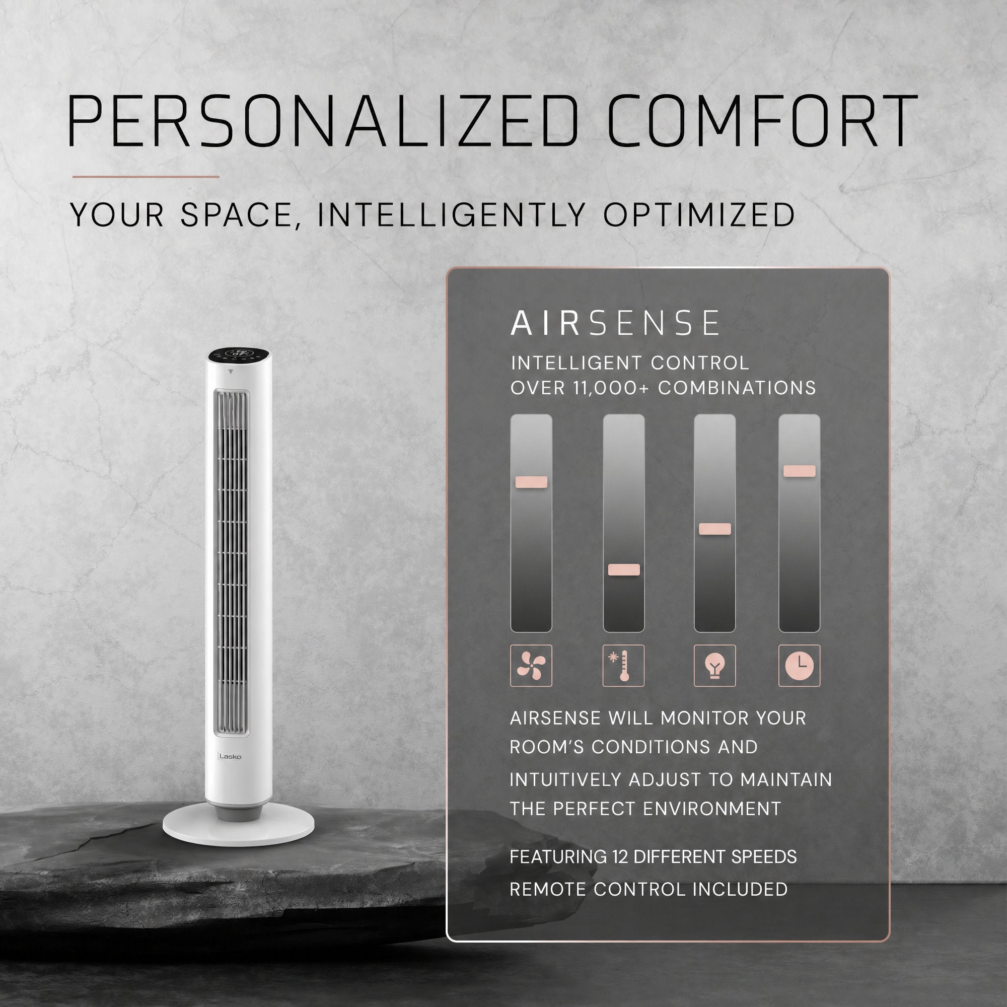 Lasko Pinnacle 40 DC Tower Fan: Oscillating. 12-Speed. Remote. Timer. White - Image 6