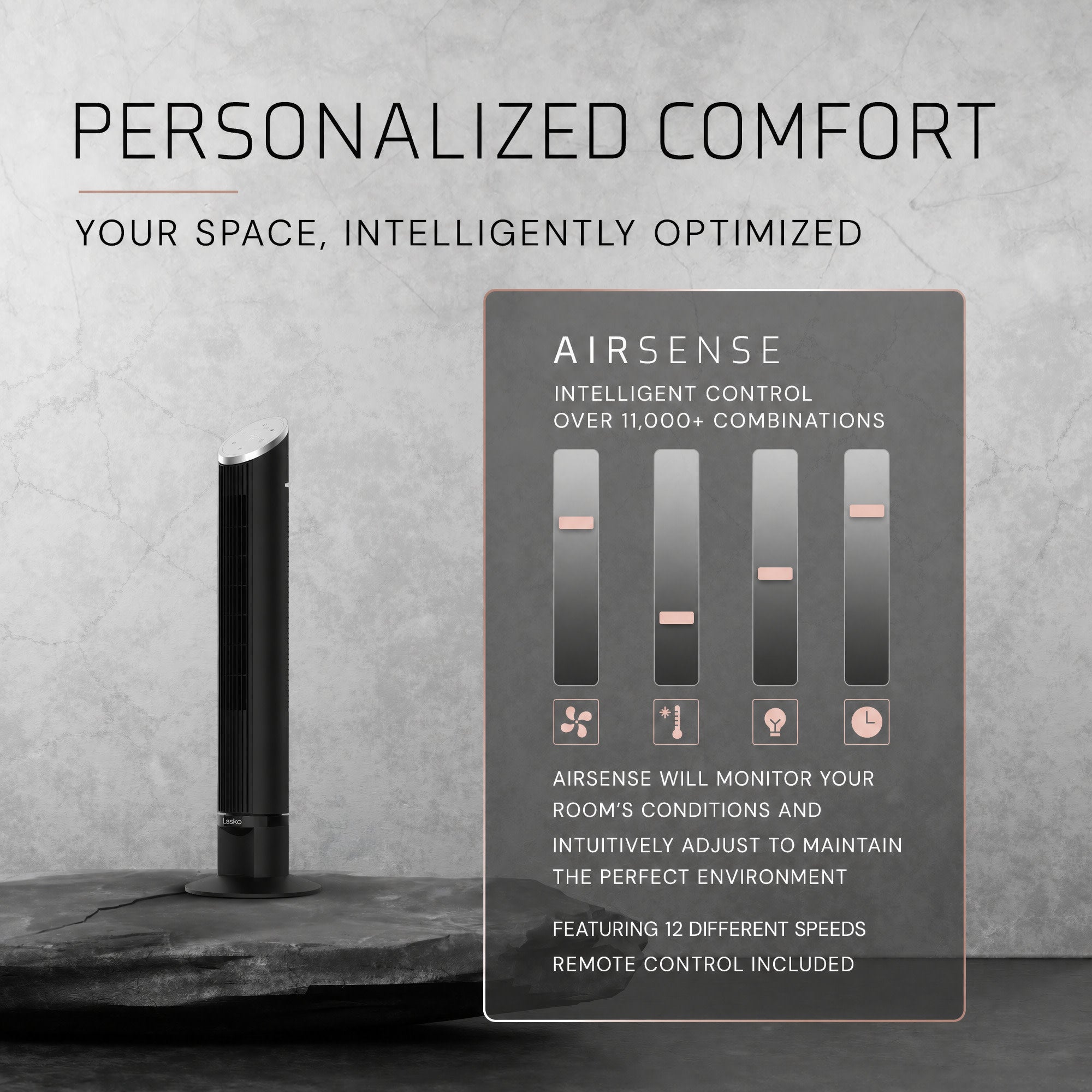 Lasko Ascend 36 DC Tower Fan: Oscillating. 12-Speed. Remote. Timer. Black - Image 6