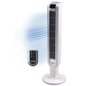 Air King 36 Tower Fan: Oscillating. 3-Speed. Remote. Timer. White